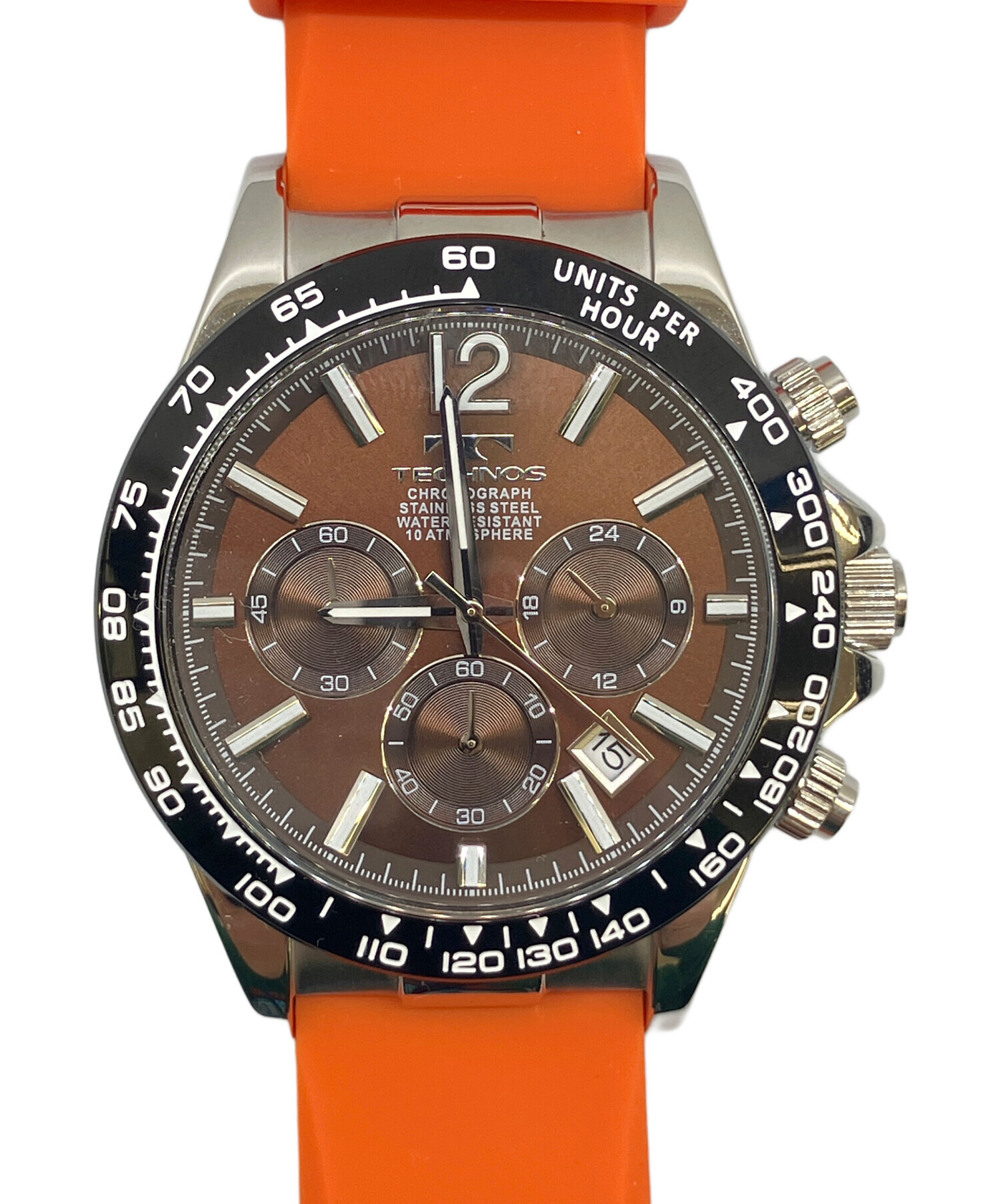 中古・古着通販】TECHNOS (テクノス) クロノグラフ ブラウン｜ブランド 