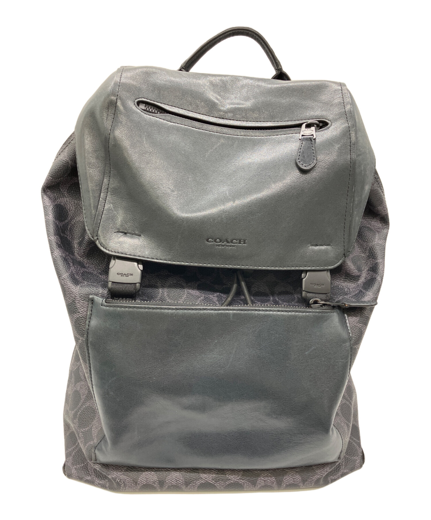 中古 COACHレザー リュック 中古・古着通販】COACH (コーチ) レザーリュック ブラック｜ブランド