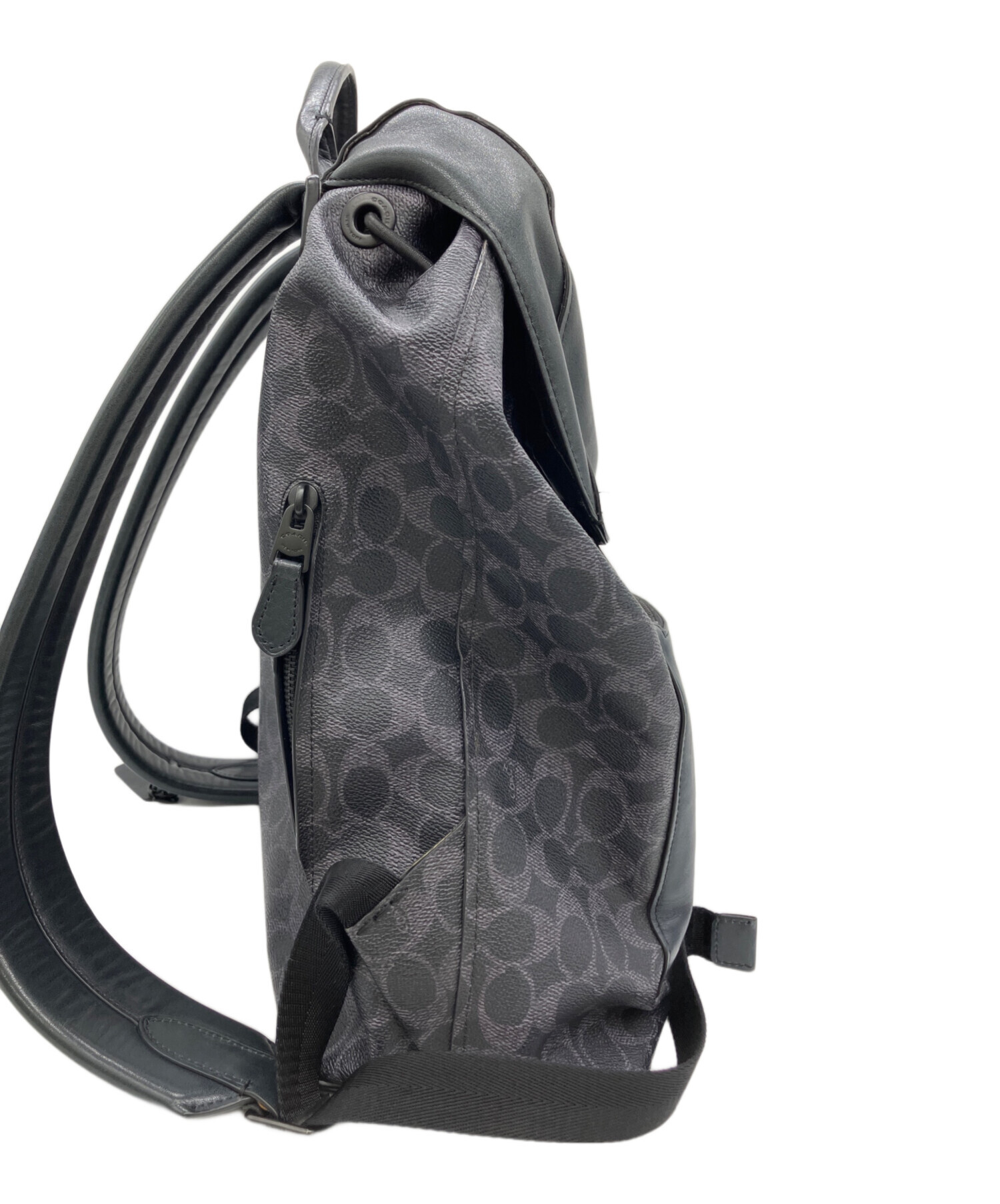 おすすめ品　未使用に近い美品　COACH　ブラックレザーリュック 中古・古着通販】COACH (コーチ) レザーリュック ブラック｜ブランド