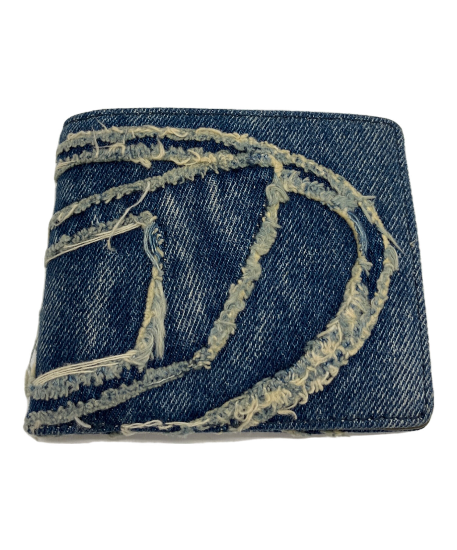 【美品！値下げ中】DIESEL 2つ折り財布 (ヴィンテージデニム／チャーム付） 中古・古着通販】DIESEL (ディーゼル) 2つ折り財布 ブルー｜ブランド