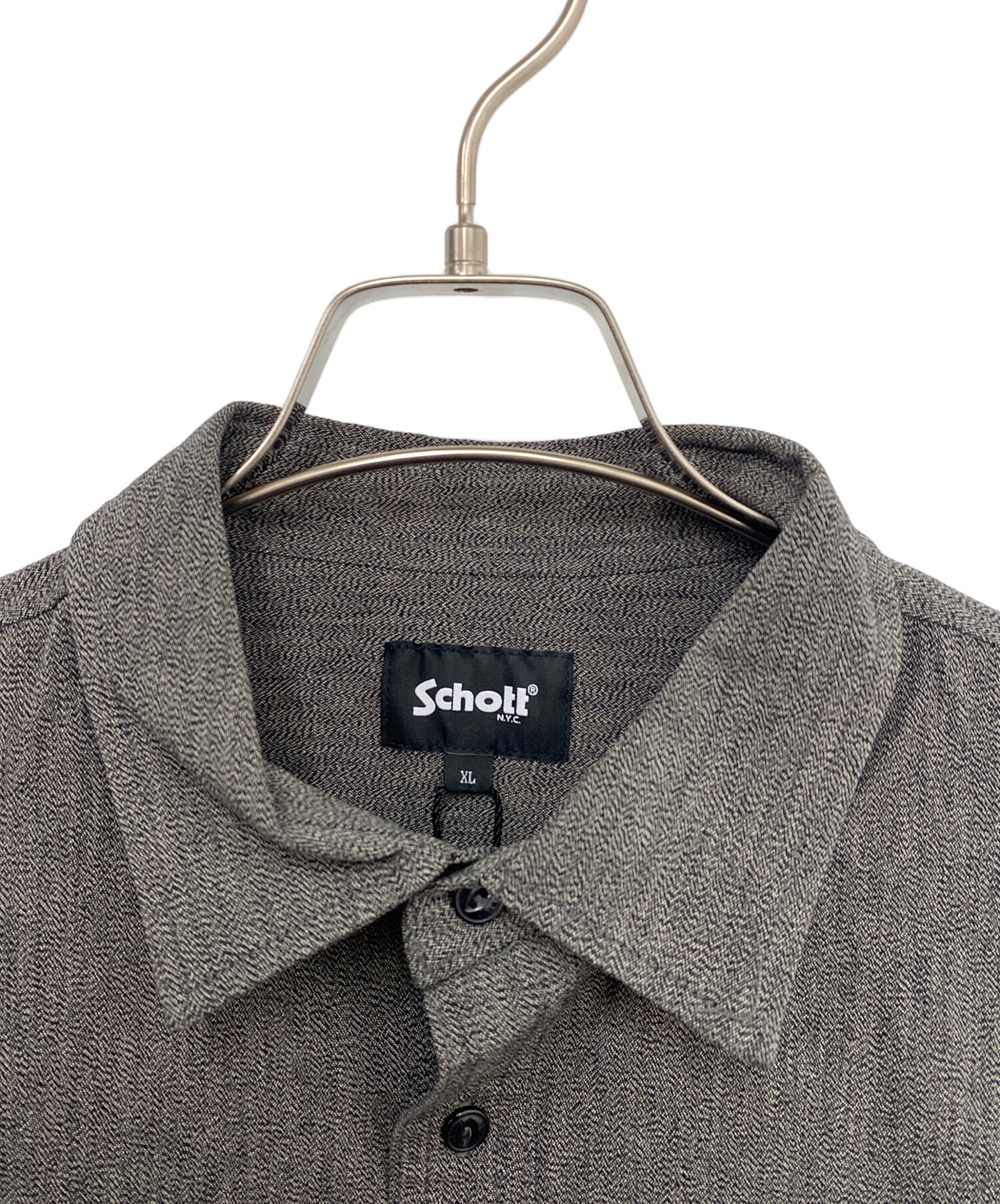 【美品】 Schott 長袖シャツ L 中古・古着通販】Schott (ショット) 長袖シャツ グレー サイズ:XL 未
