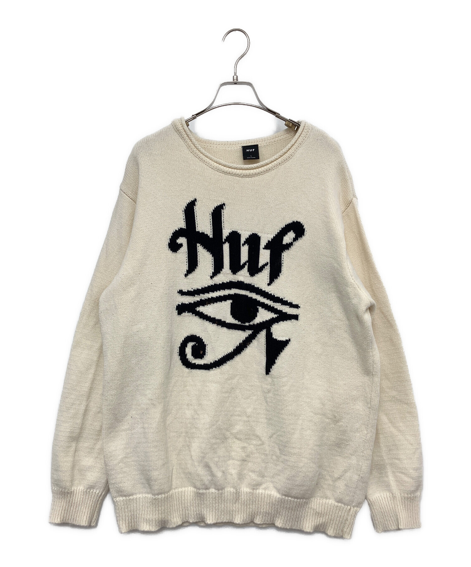中古・古着通販】HUF (ハフ) 厚手ニット ベージュ サイズ:L｜ブランド 
