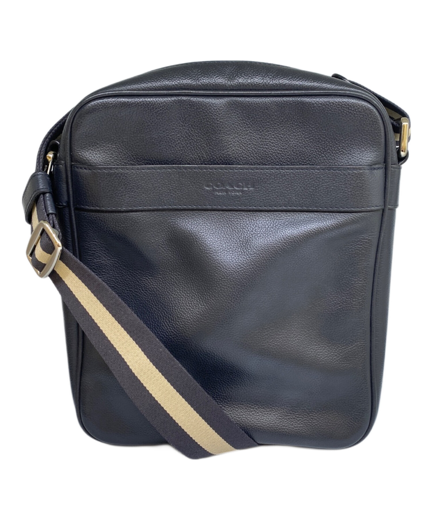 中古・古着通販】COACH (コーチ) ショルダーバッグ ネイビー×ベージュ 