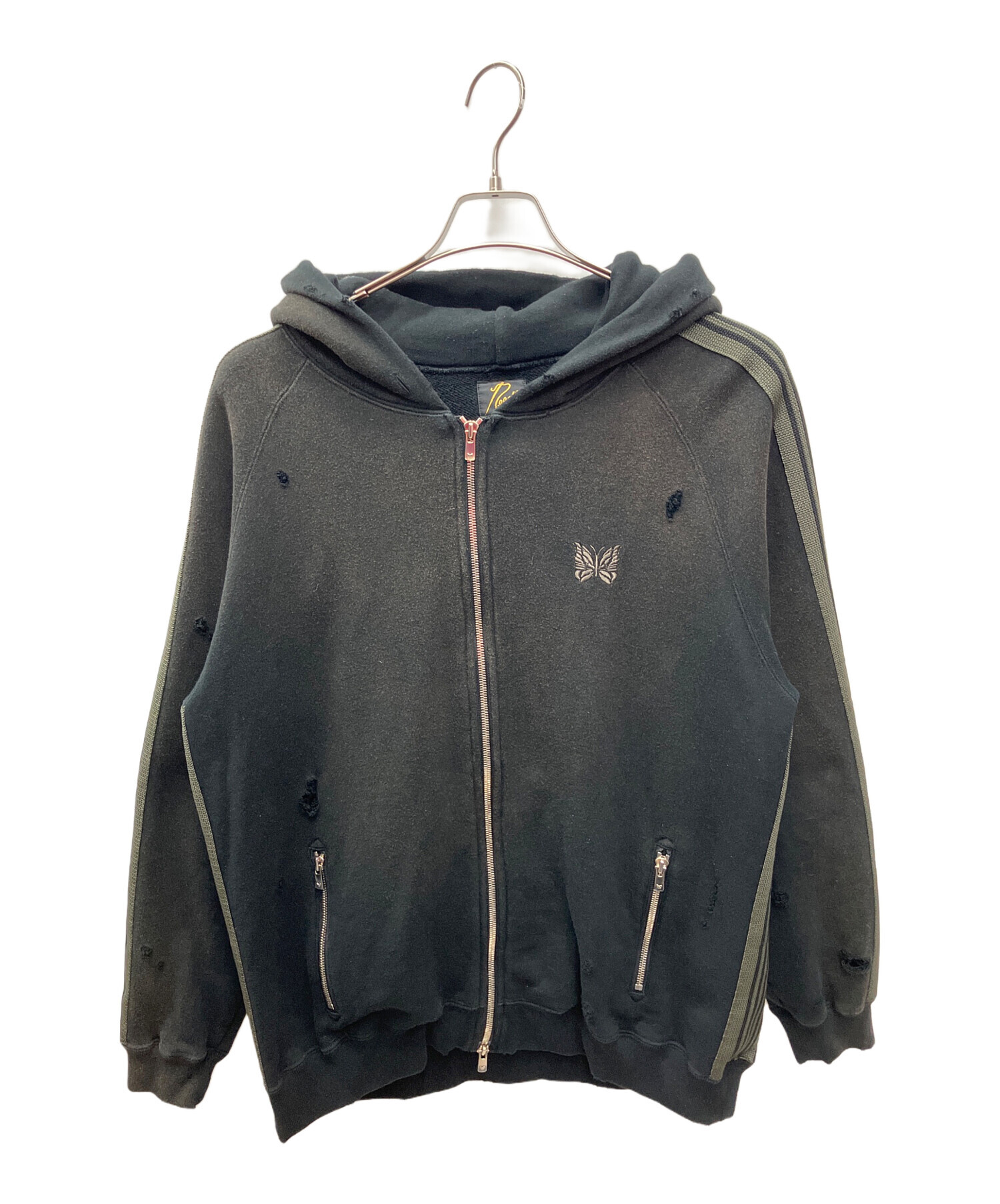 【美品】Needles 黒 フルジップ パーカー XLサイズ 中古・古着通販】Needles (ニードルズ) ジップパーカー ブラック