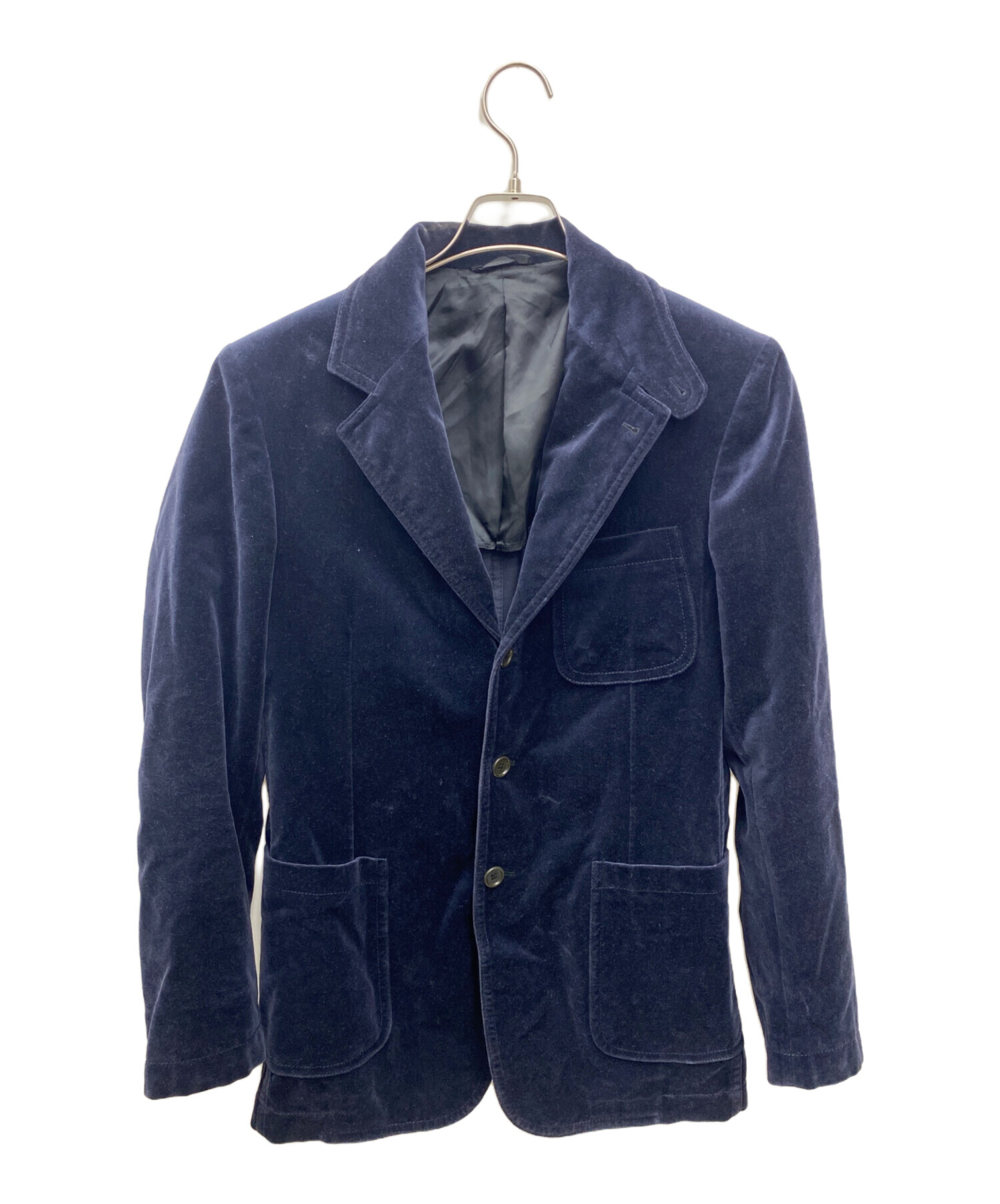 【プライスダウン】Belvest ネイビー ベルベット テーラードジャケット Belvest テーラードジャケット ネイビー TK0273》イタリア製 Belvest