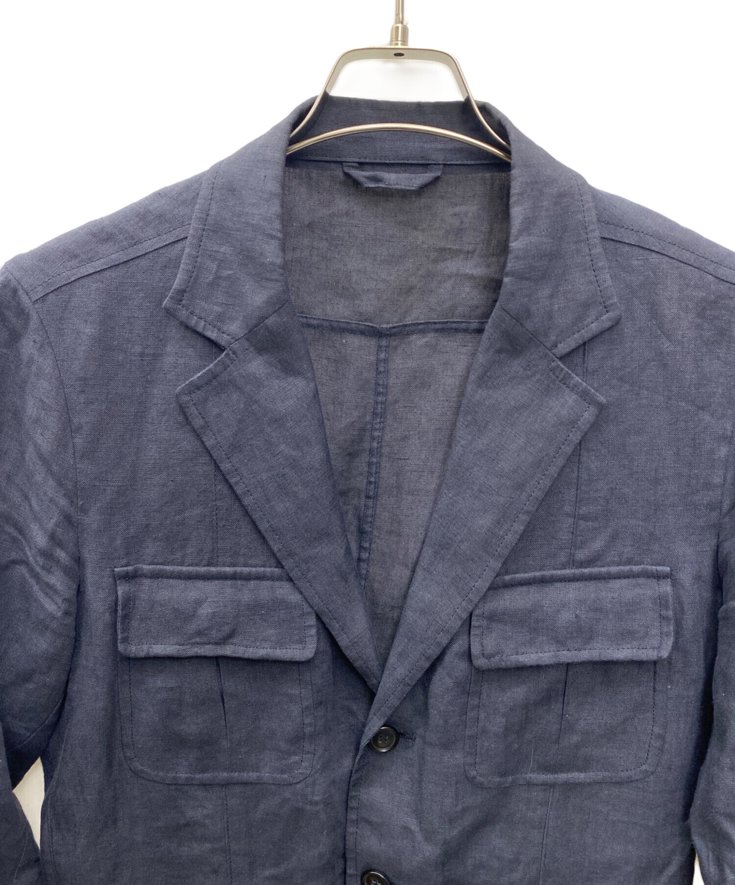 中古・古着通販】Belvest (ベルヴェスト) リネンジャケット ネイビー