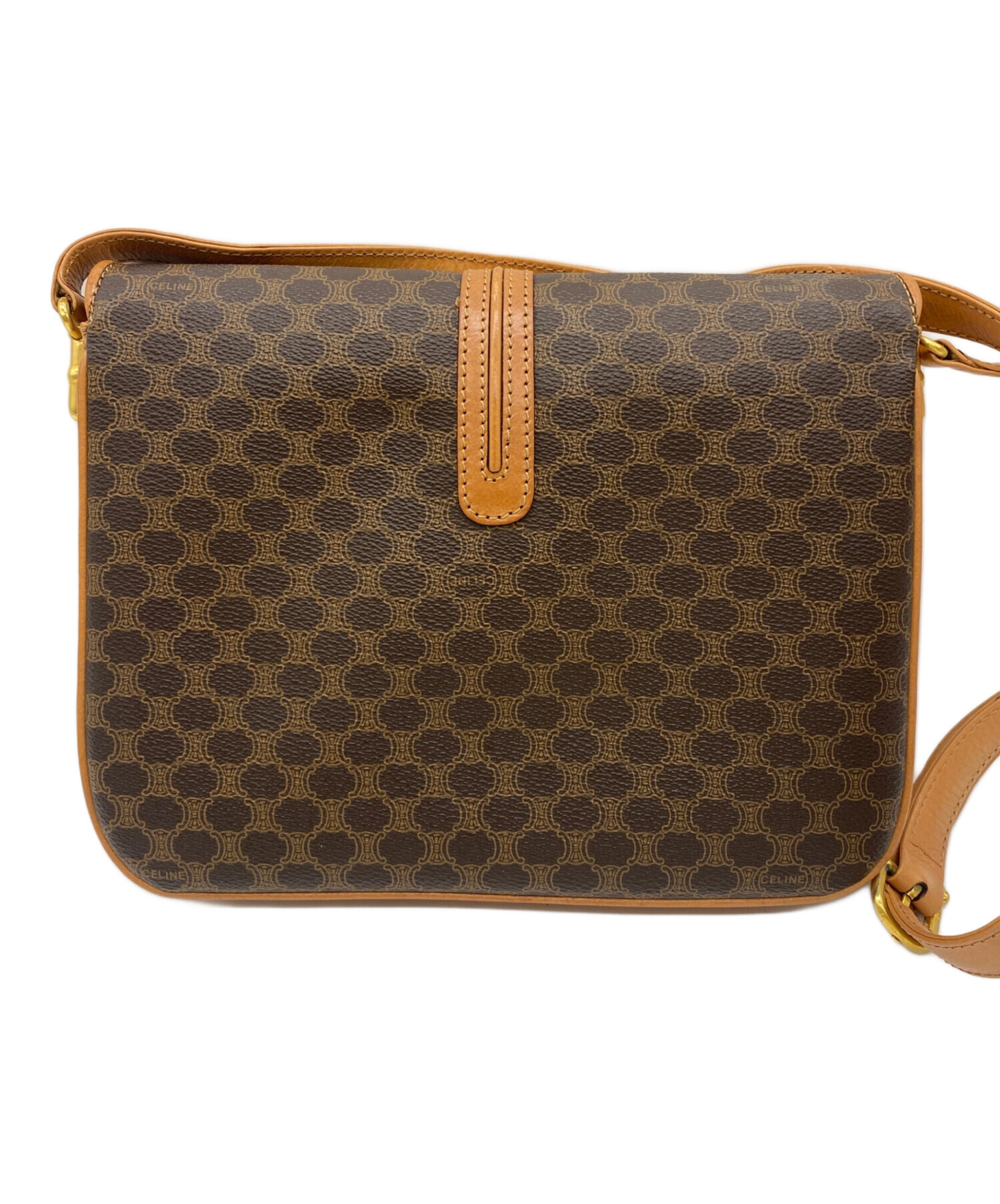 CELINE セリーヌ ショルダーバッグ  茶 【古着】【中古】【送料無料】 中古・古着通販】CELINE (セリーヌ) ショルダーバッグ ベージュ