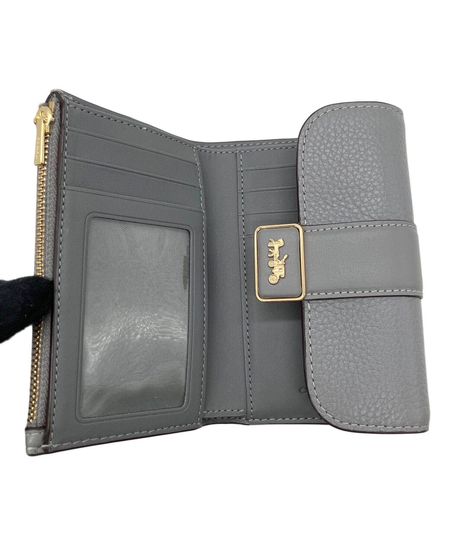 中古・古着通販】COACH (コーチ) 3つ折り財布 グレー｜ブランド・古着
