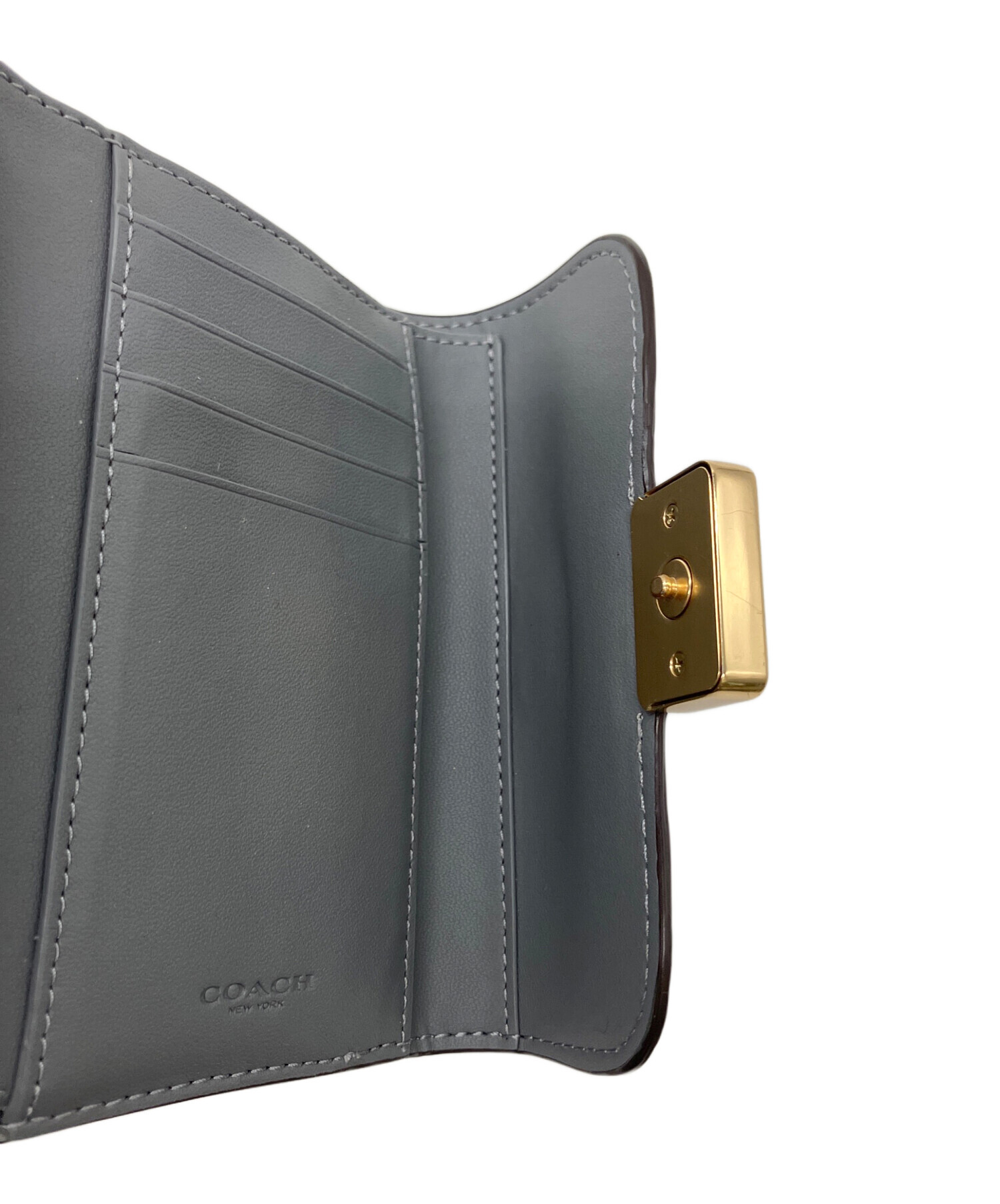 中古・古着通販】COACH (コーチ) 3つ折り財布 グレー｜ブランド・古着