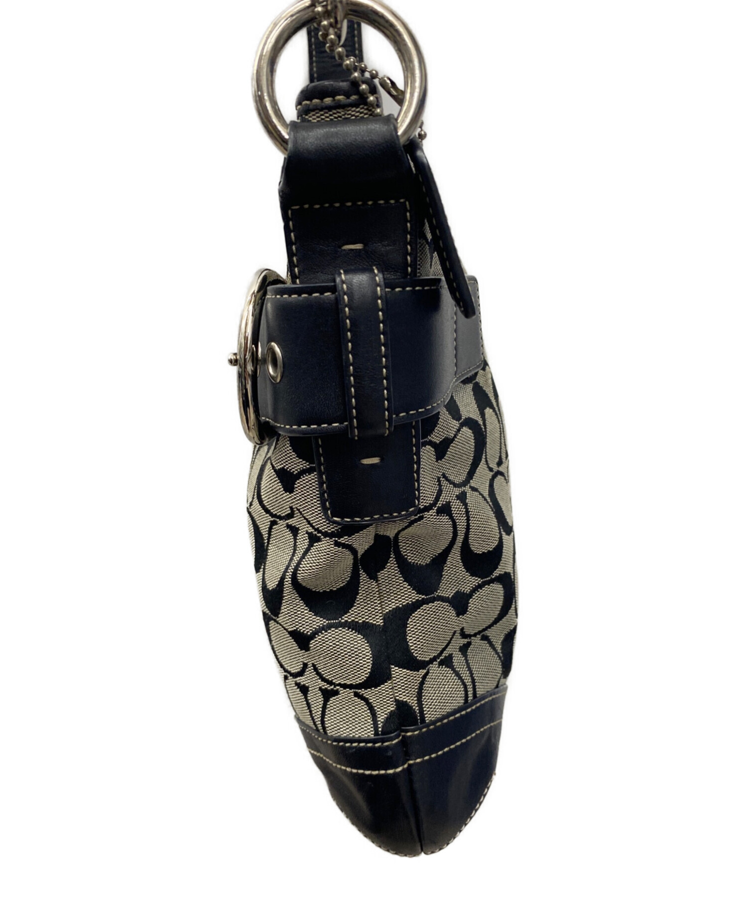中古・古着通販】COACH (コーチ) ショルダーバッグ ブラック×ベージュ