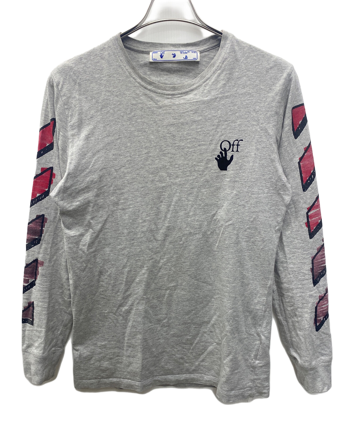 中古・古着通販】OFFWHITE (オフホワイト) 長袖カットソー グレー 