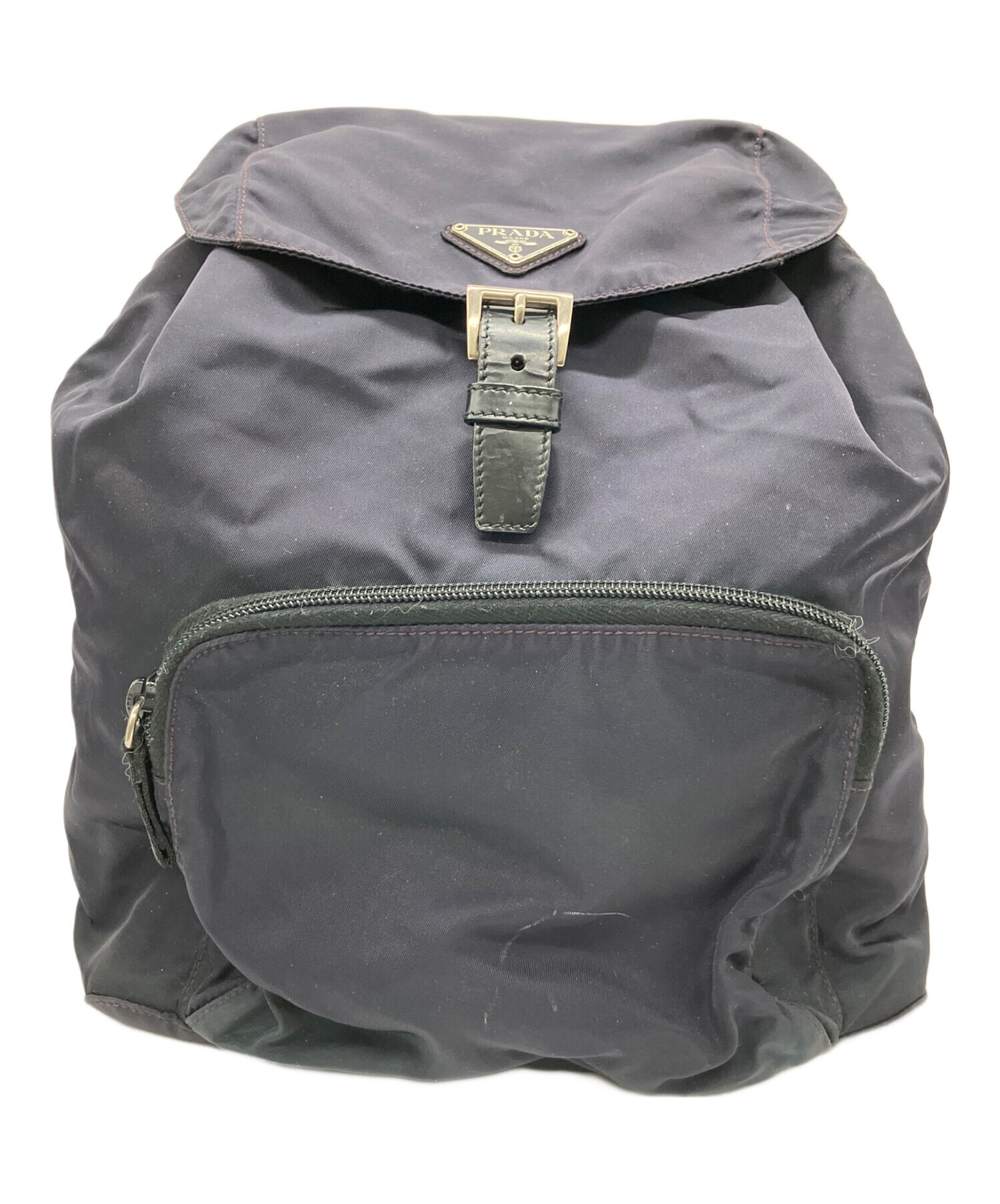 中古・古着通販】PRADA (プラダ) ナイロンリュック ネイビー×ブラック