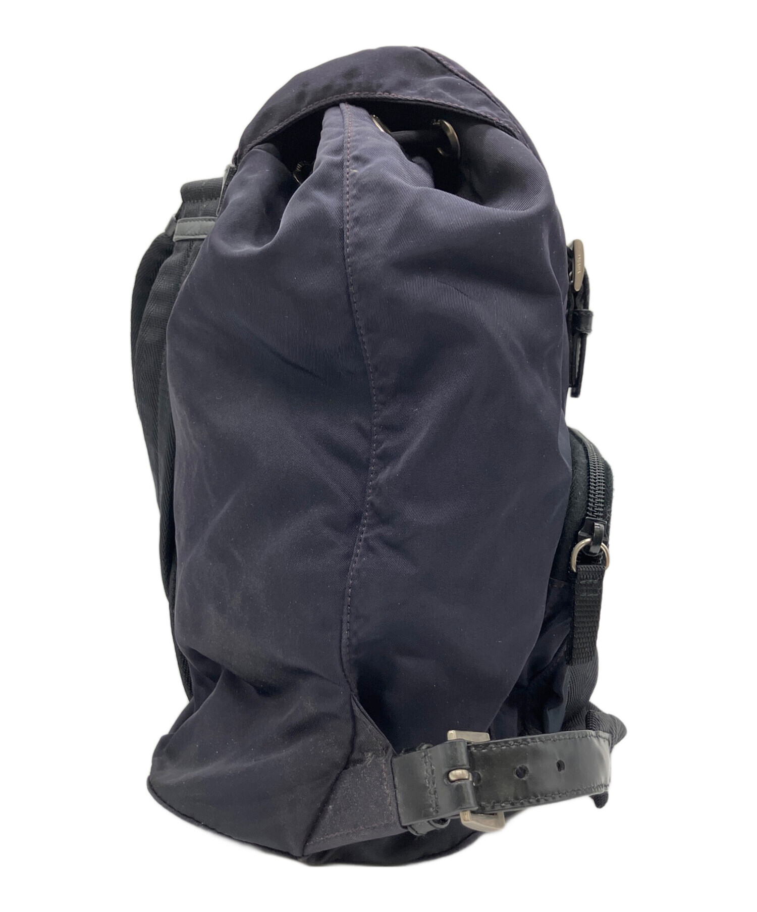 中古・古着通販】PRADA (プラダ) ナイロンリュック ネイビー×ブラック