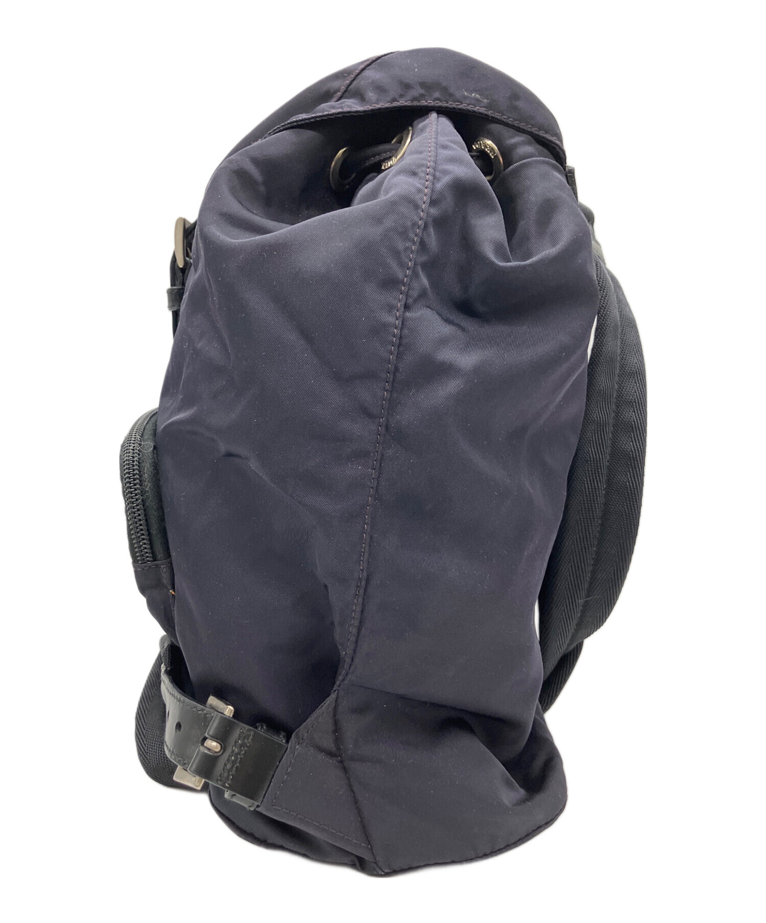 中古・古着通販】PRADA (プラダ) ナイロンリュック ネイビー×ブラック