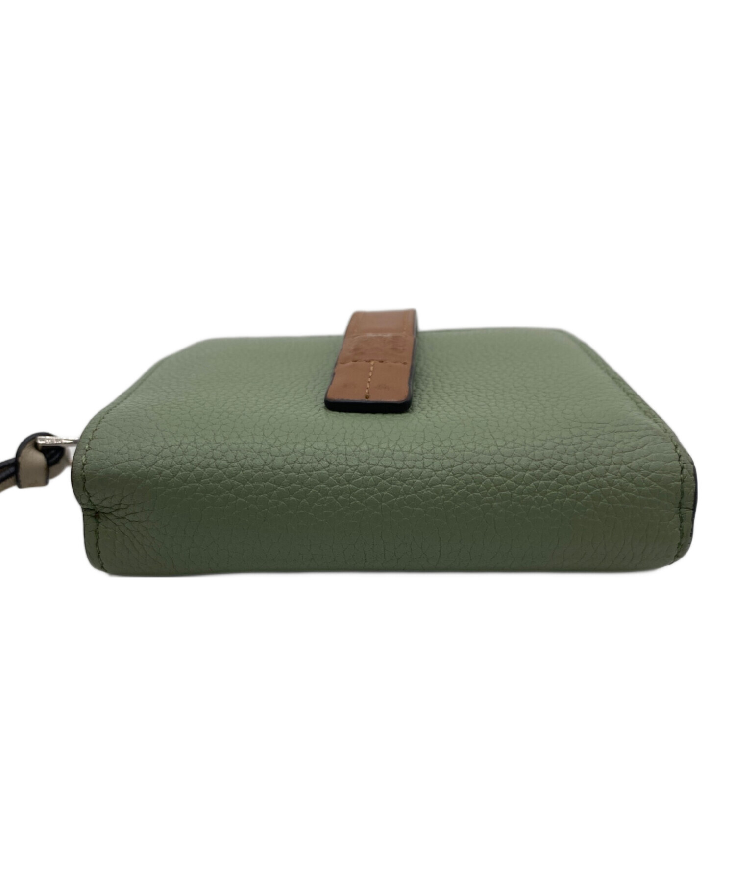 中古・古着通販】LOEWE (ロエベ) 2つ折り財布 黄緑×ベージュ｜ブランド