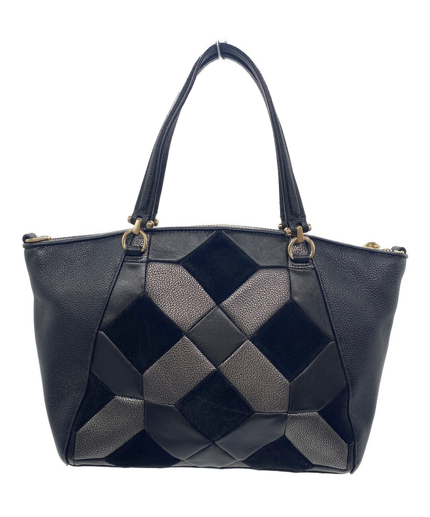 COACH ブラックレザー ハンドバッグ 【2/13までの出品】 中古・古着通販】COACH (コーチ) ハンドバッグ ブラック｜ブランド