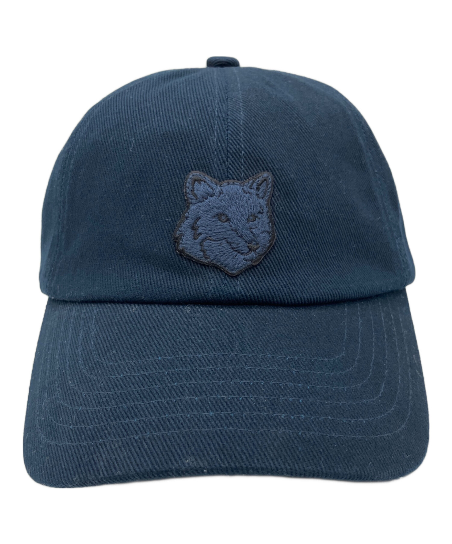 【新品未使用】メゾンキツネ キャップ ネイビー フリーサイズ 中古・古着通販】MAISON KITSUNE (メゾンキツネ) フォックスヘッド