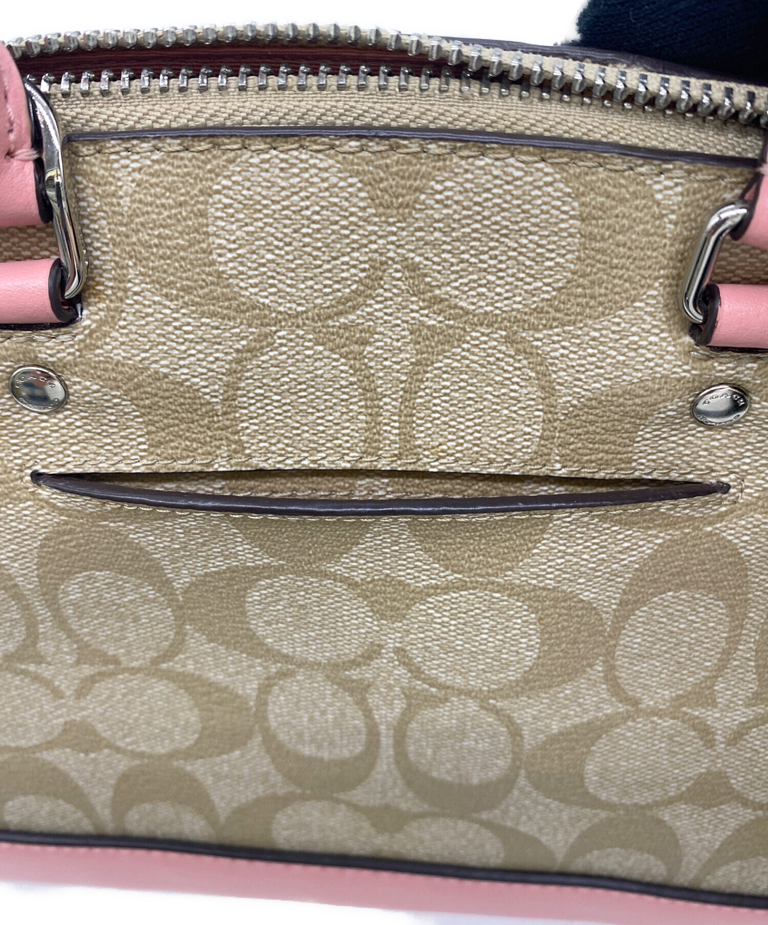 コーチ F18405 ショルダーバック ハンドバッグ　ベージュピンク 中古・古着通販】COACH (コーチ) ショルダーバッグ ベージュ×ピンク
