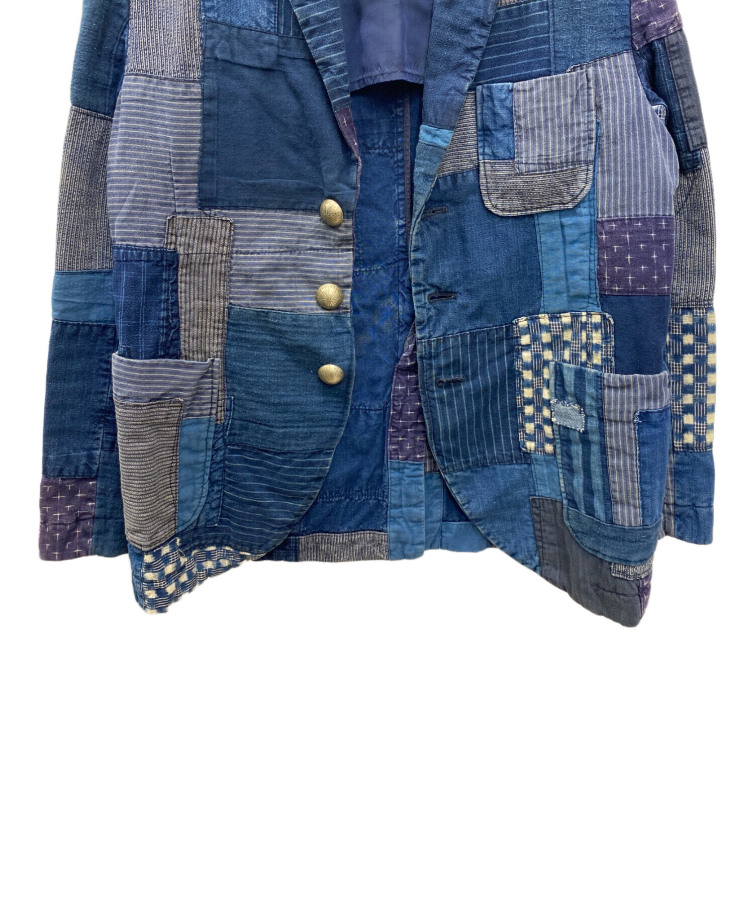 BLUE BLUE ブルーブルー コンチョ釦 パッチワーク ジャケット 中古・古着通販】BLUE BLUE (ブルーブルー) パッチワークジャケット