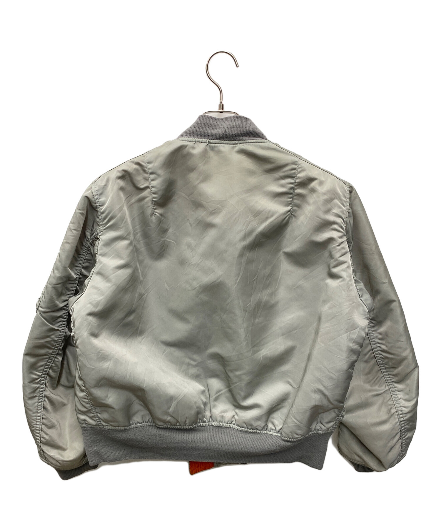 中古・古着通販】ALPHA (アルファ) MA-1ジャケット グレー×オレンジ