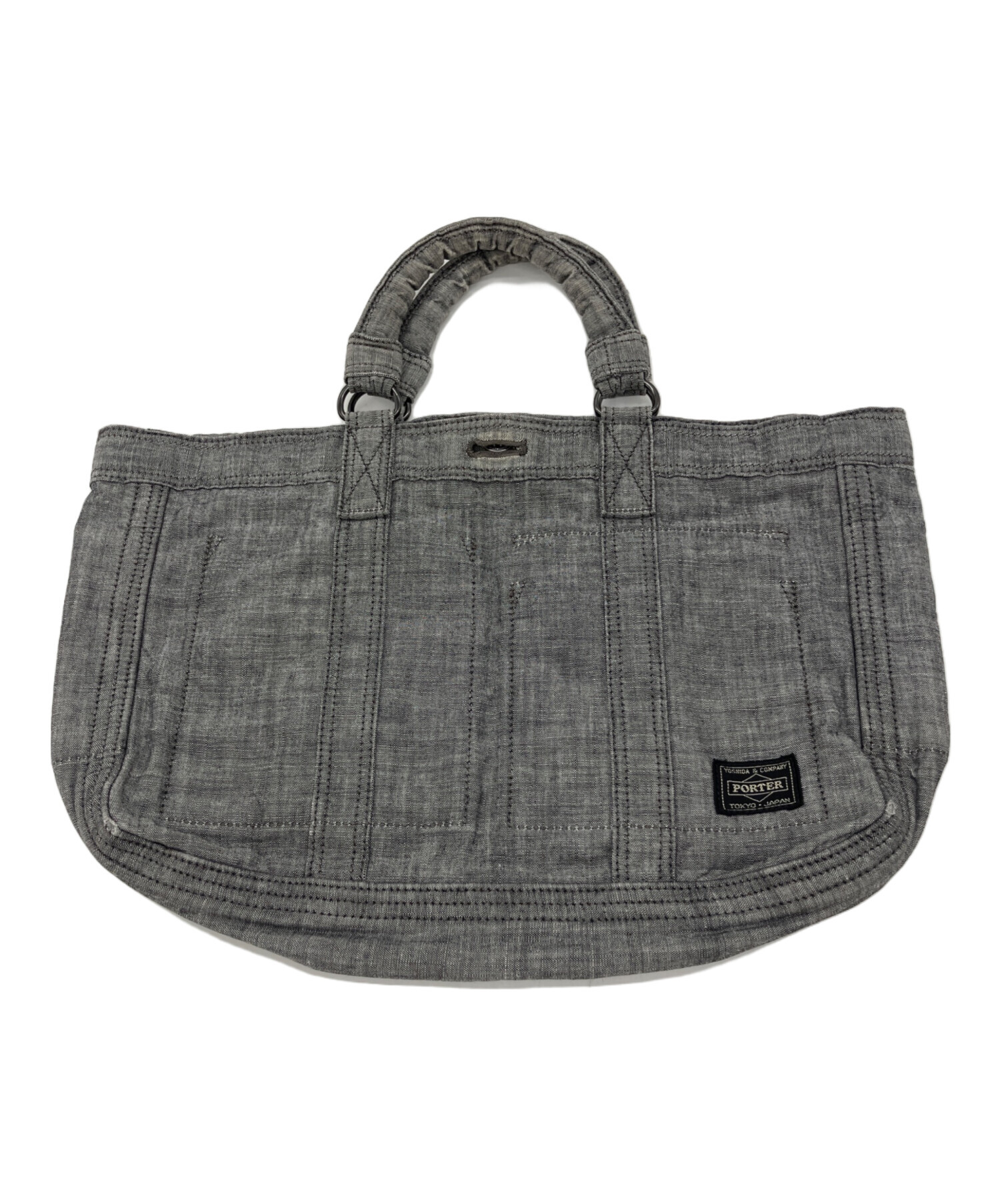 中古・古着通販】PORTER (ポーター) ミニトートバッグ グレー 