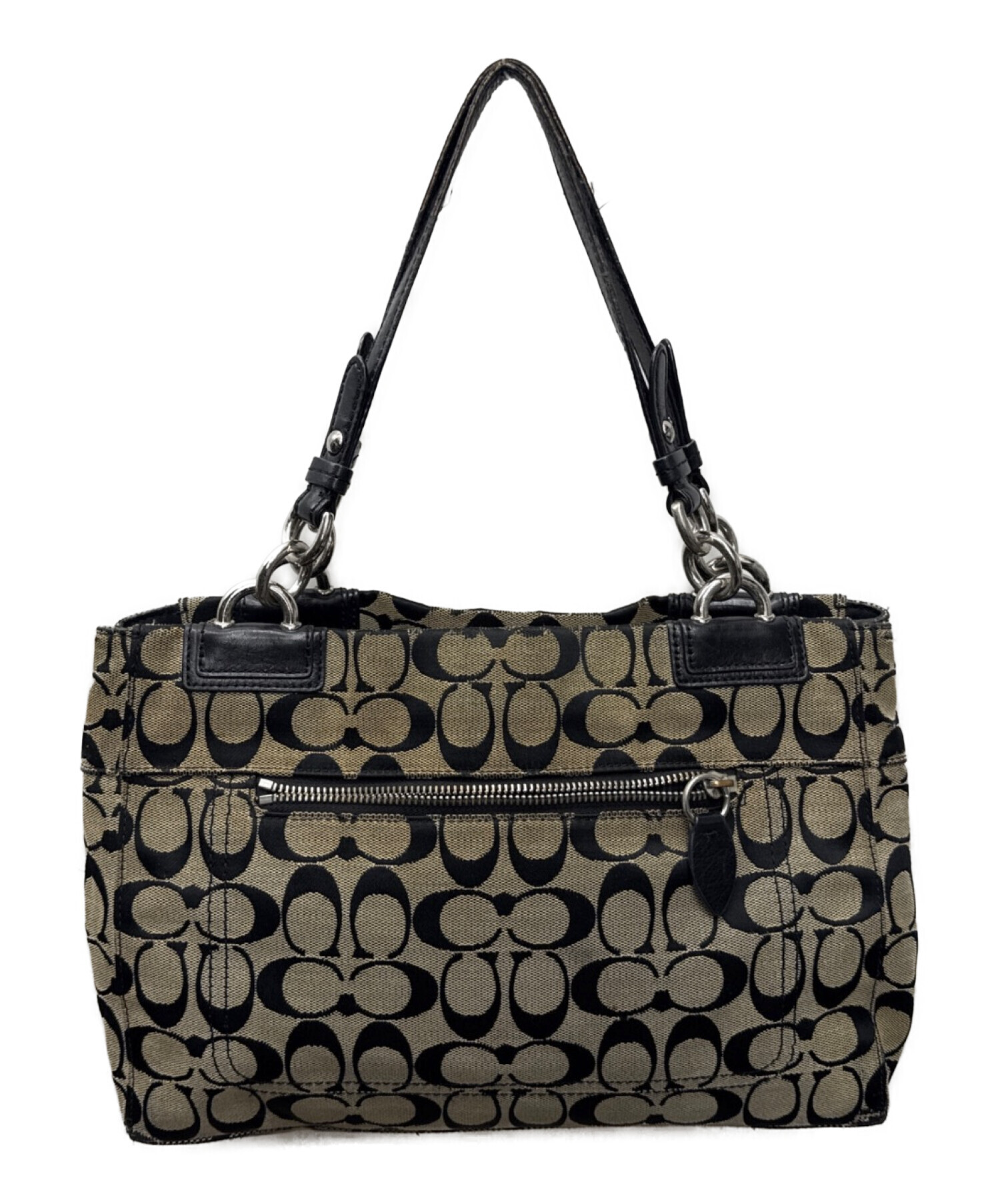中古・古着通販】COACH (コーチ) ハンドバッグ ベージュ×ブラック 