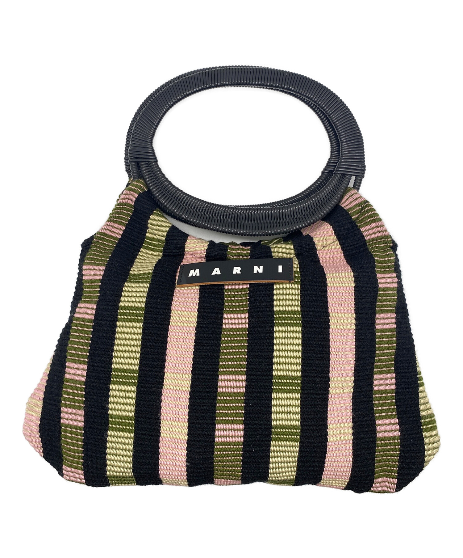 MARNI 【新品未使用】 中古・古着通販】MARNI (マルニ) ボートバッグ ブラック×グリーン