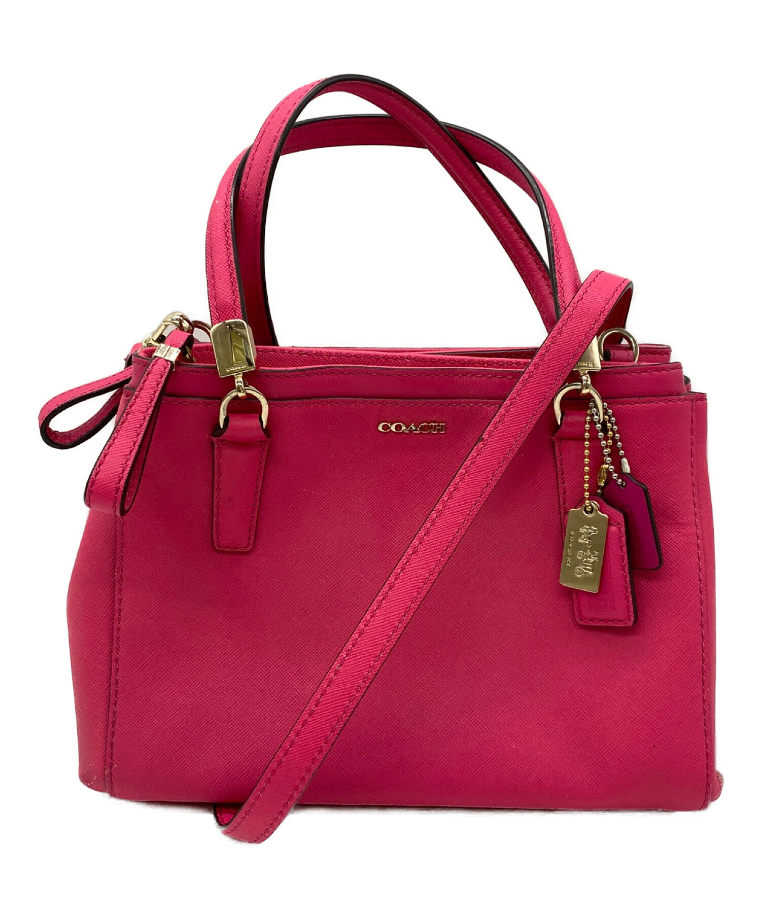 【極美品】コーチ 2wayバッグ F15443 ピンク 中古・古着通販】COACH (コーチ) 2WAYバッグ ショッキングピンク