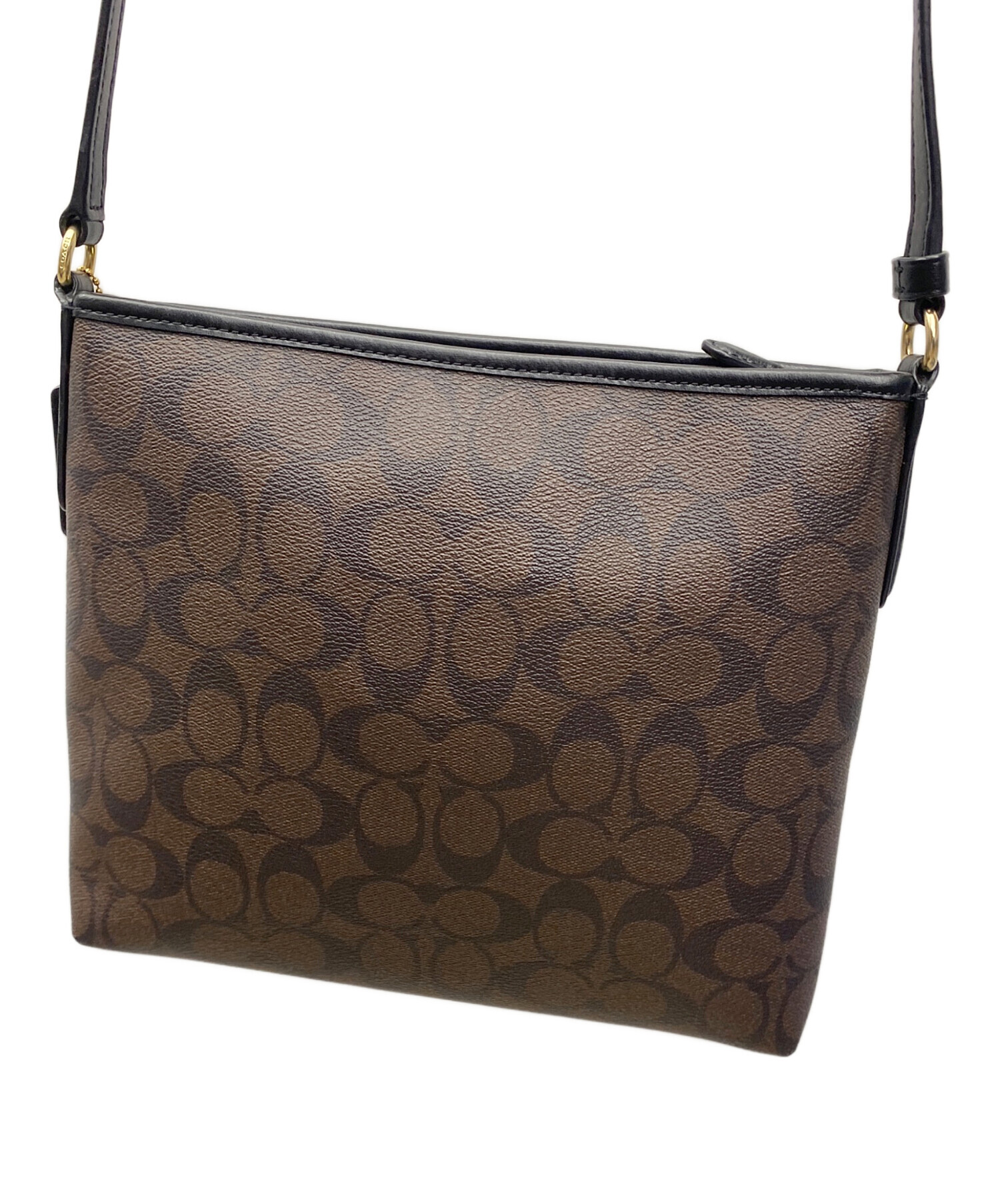 中古・古着通販】COACH (コーチ) ショルダーバッグ ブラウン×ブラック