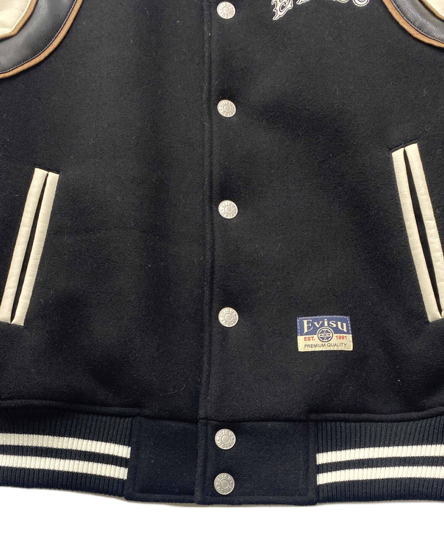 中古・古着通販】EVISU (エヴィス) ベースボールジャケット ブラック
