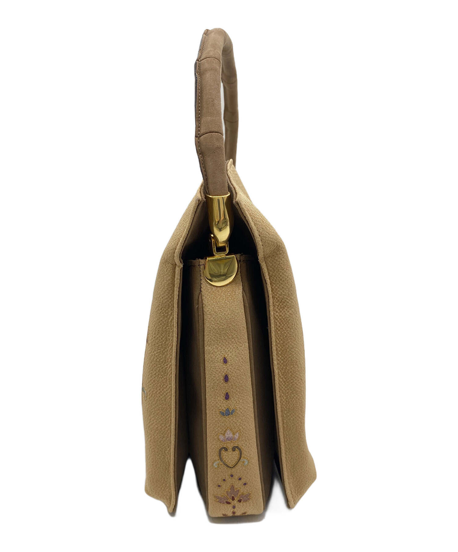 中古・古着通販】OKAJIMA (オカジマ) ハンドバッグ ベージュ×パープル