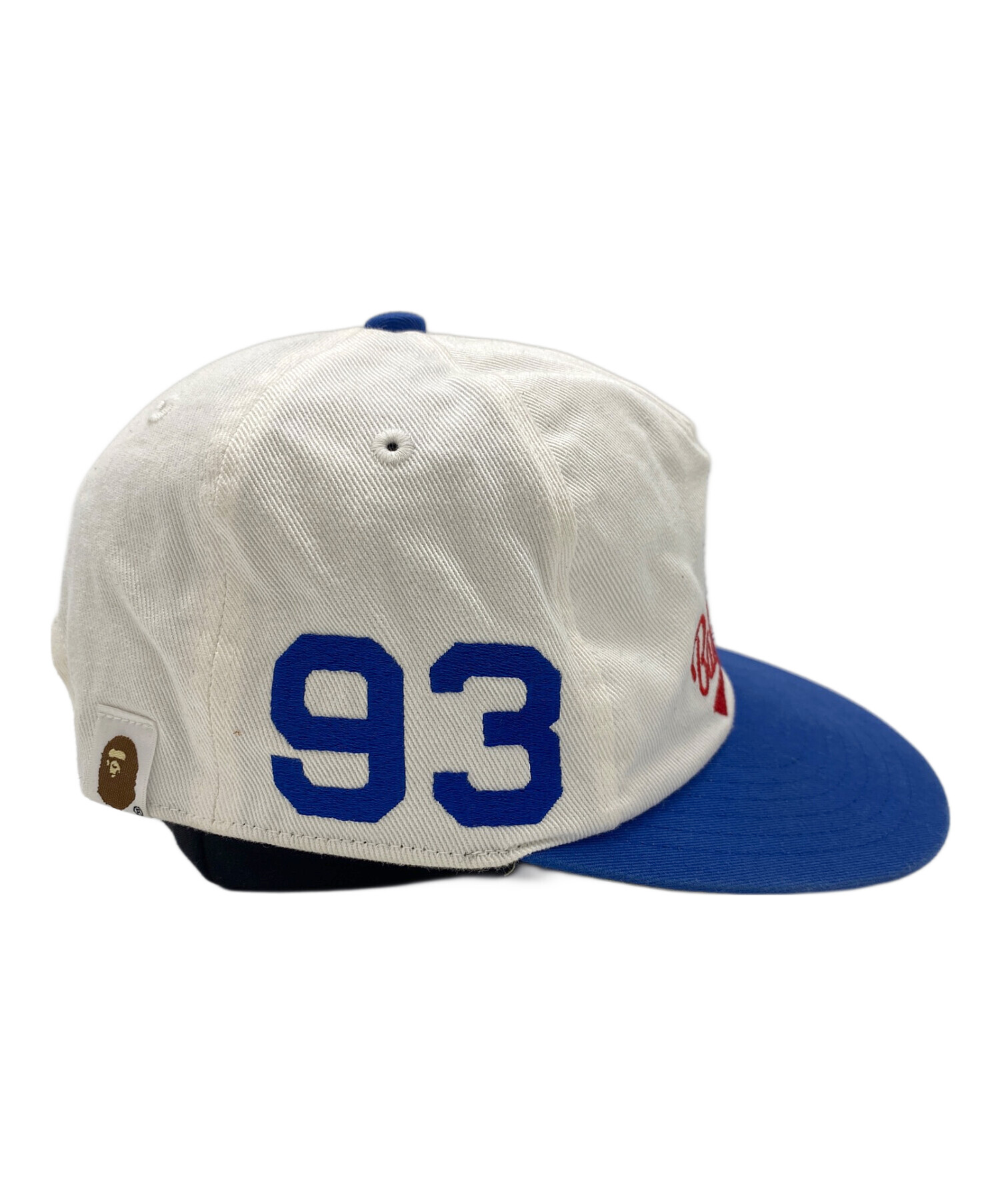 A BATHING APE ロゴキャップ ホワイト/ネイビー 中古・古着通販】A BATHING APE (アベイシングエイプ) キャップ ブルー