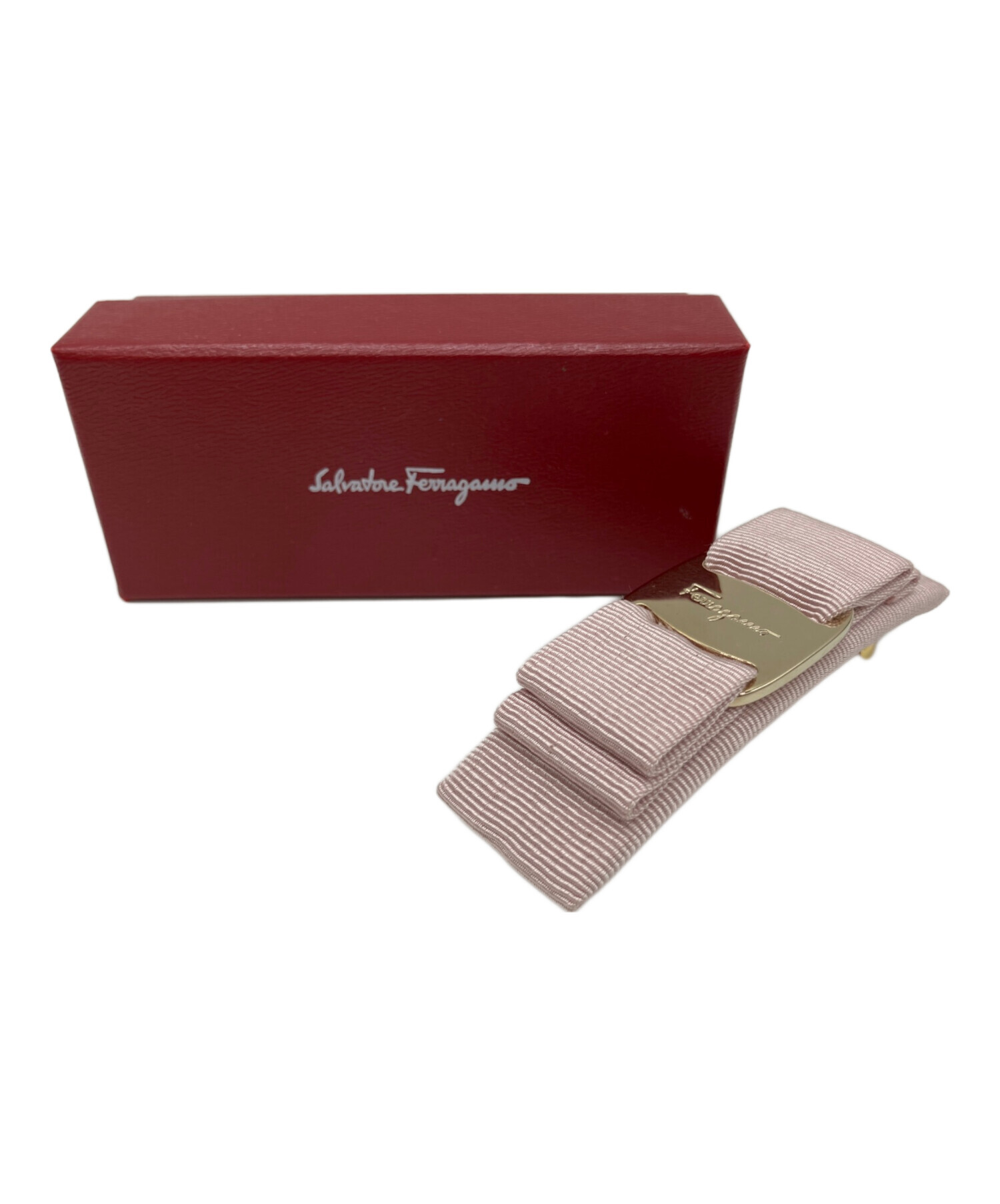 Salvatore Ferragamo ピンク バレッタ 中古・古着通販】Salvatore Ferragamo (サルヴァトーレ フェラガモ