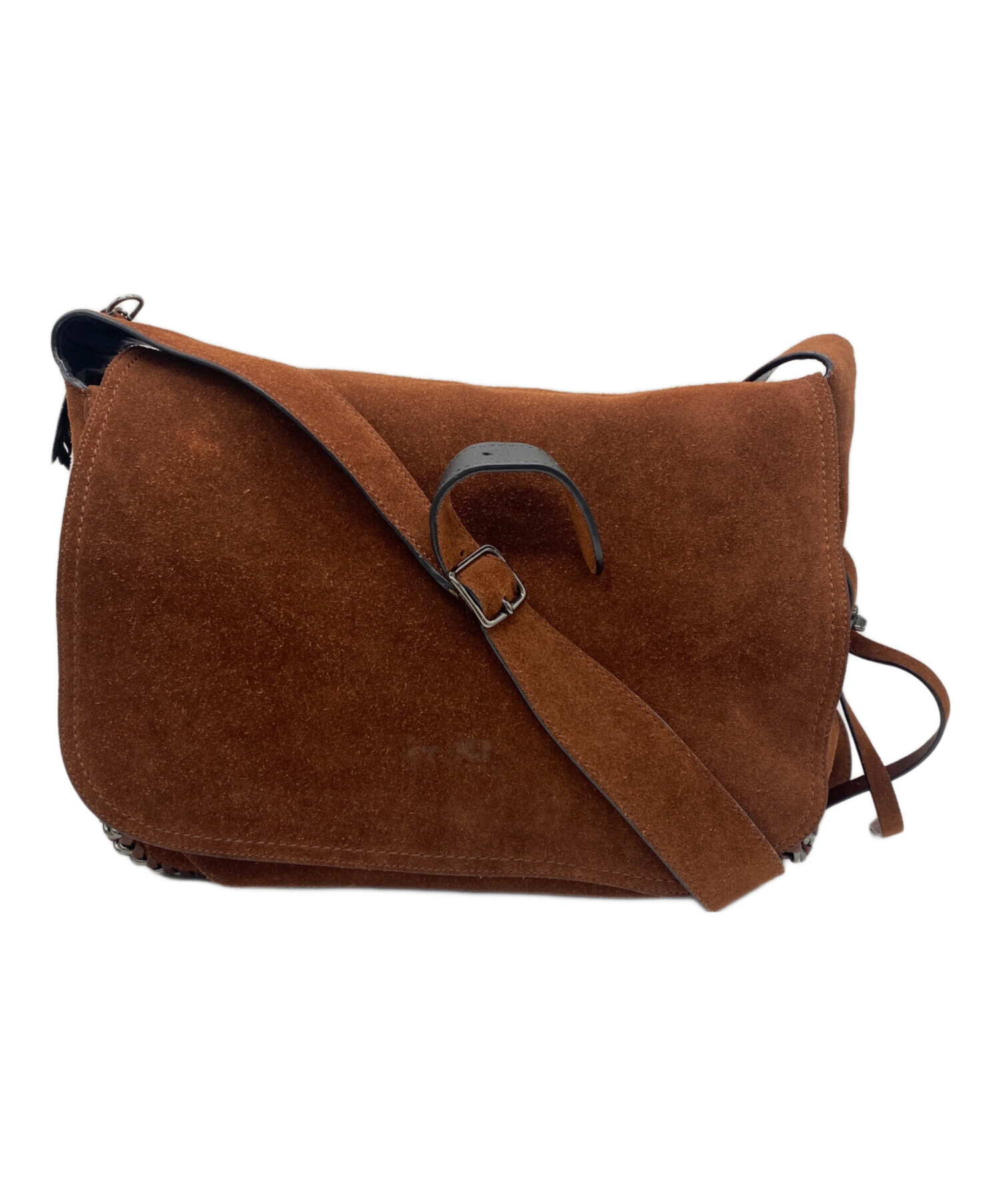 COACH スエード ハンドバッグ ブラウン 中古・古着通販】COACH (コーチ) スエードメッセンジャーバッグ