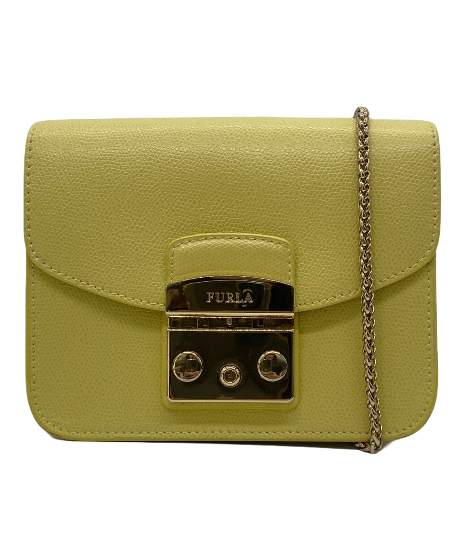 フルラ　ショルダーバッグ　イエロー 中古・古着通販】FURLA (フルラ) ショルダーバッグ イエロー｜ブランド