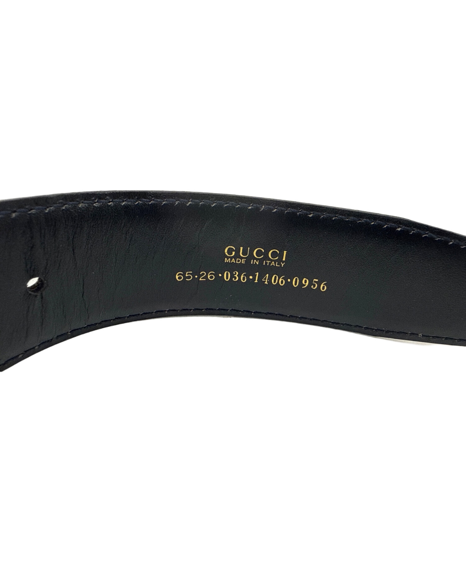 中古・古着通販】GUCCI (グッチ) Gバックルレザーバルト ブラウン