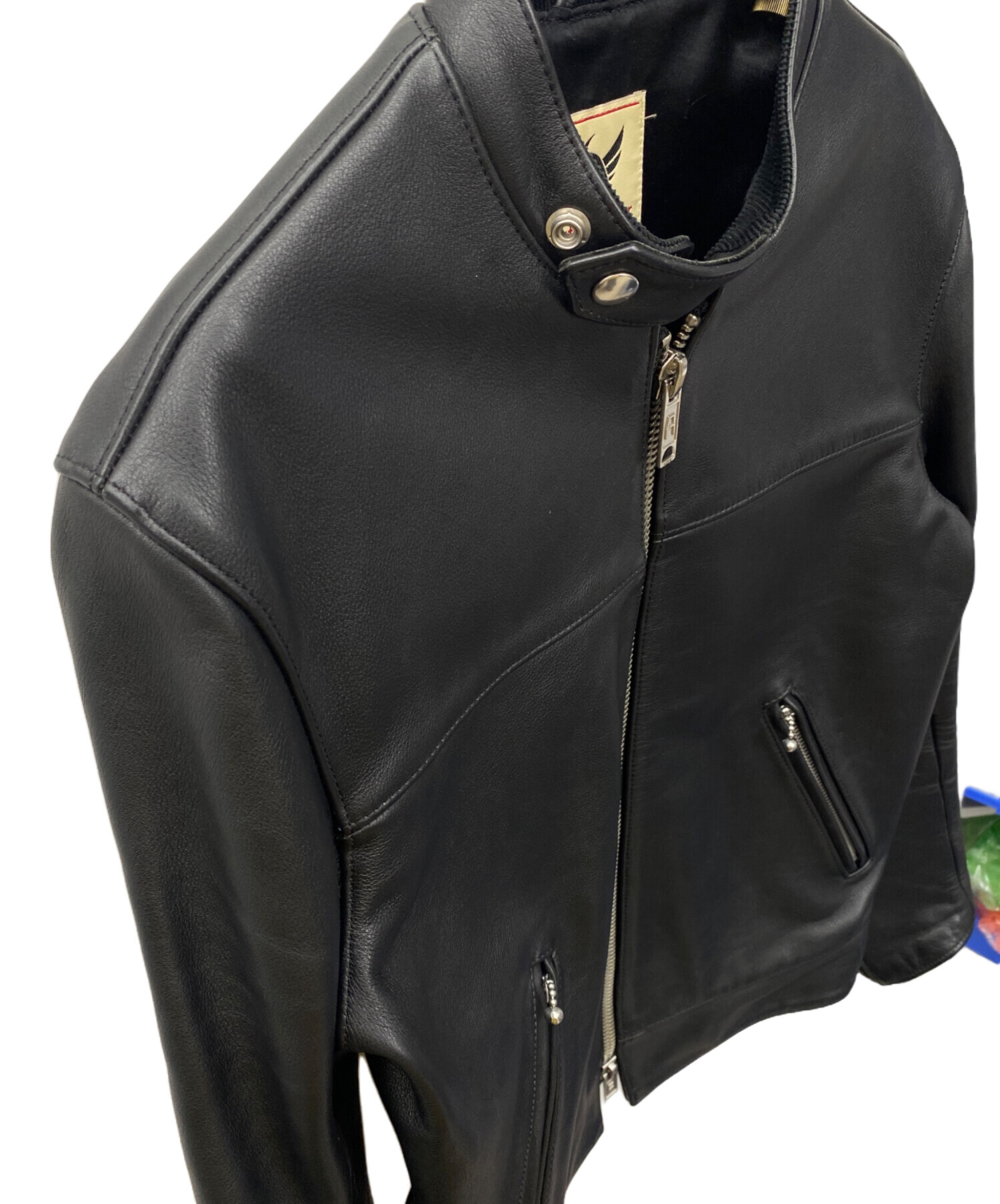 【美品】666 Leather Wear レザージャケット ブラック 40 中古・古着通販】666 LEATHER WEAR (666レザーウェア) ライダース