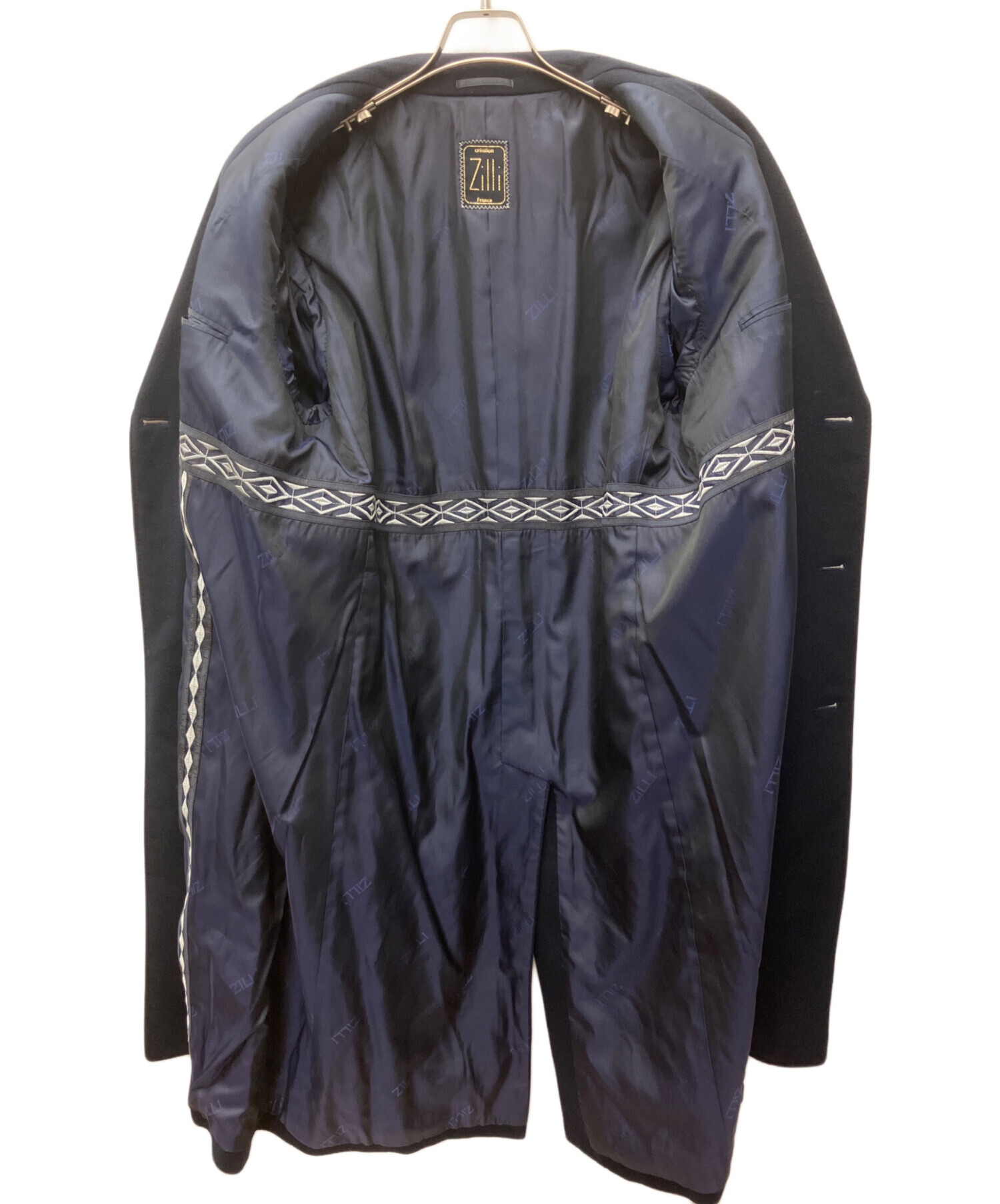 中古・古着通販】ZILLI (ジリー) カシミヤコート ネイビー サイズ:LL