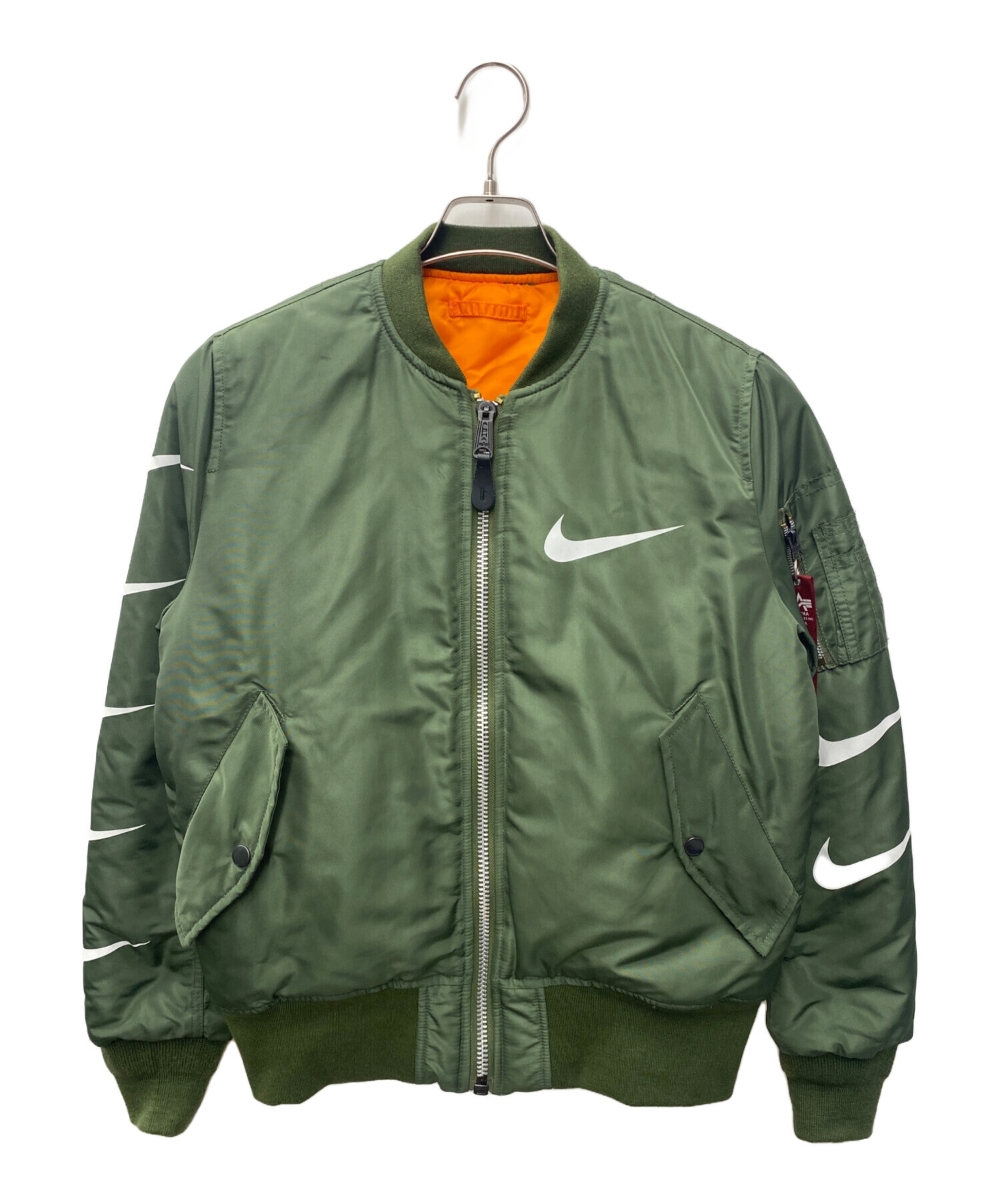 Alpha × Nike MA-1 フライトジャケット カーキ アルファ ナイキ 中古・古着通販】ALPHA (アルファ) NIKE (ナイキ) フライトジャケット