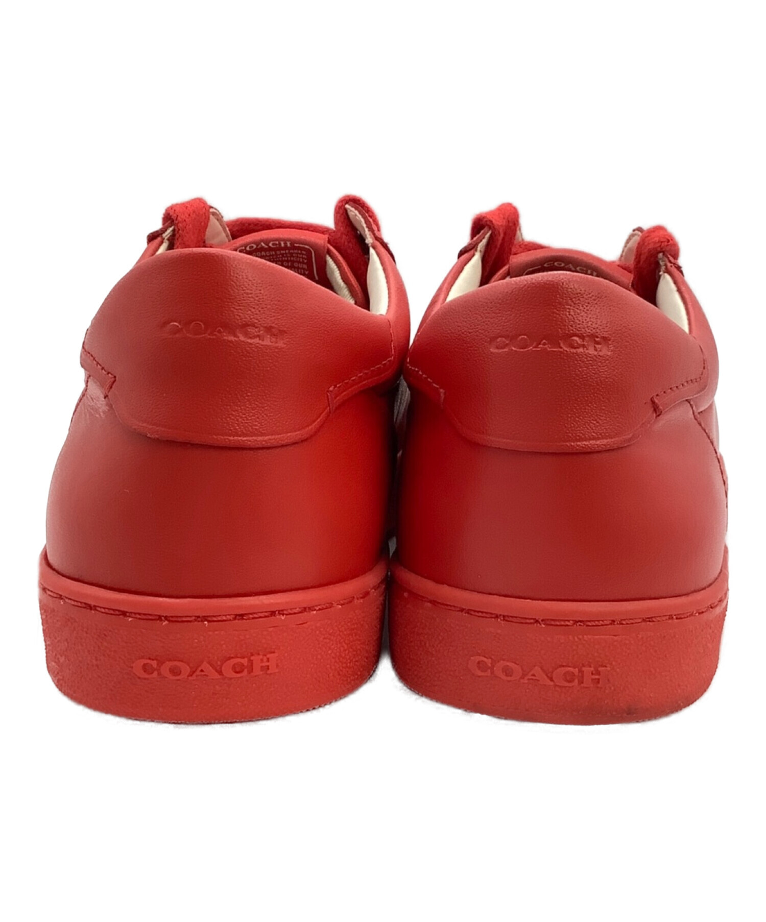 中古・古着通販】COACH (コーチ) レザースニーカー レッド サイズ:CN