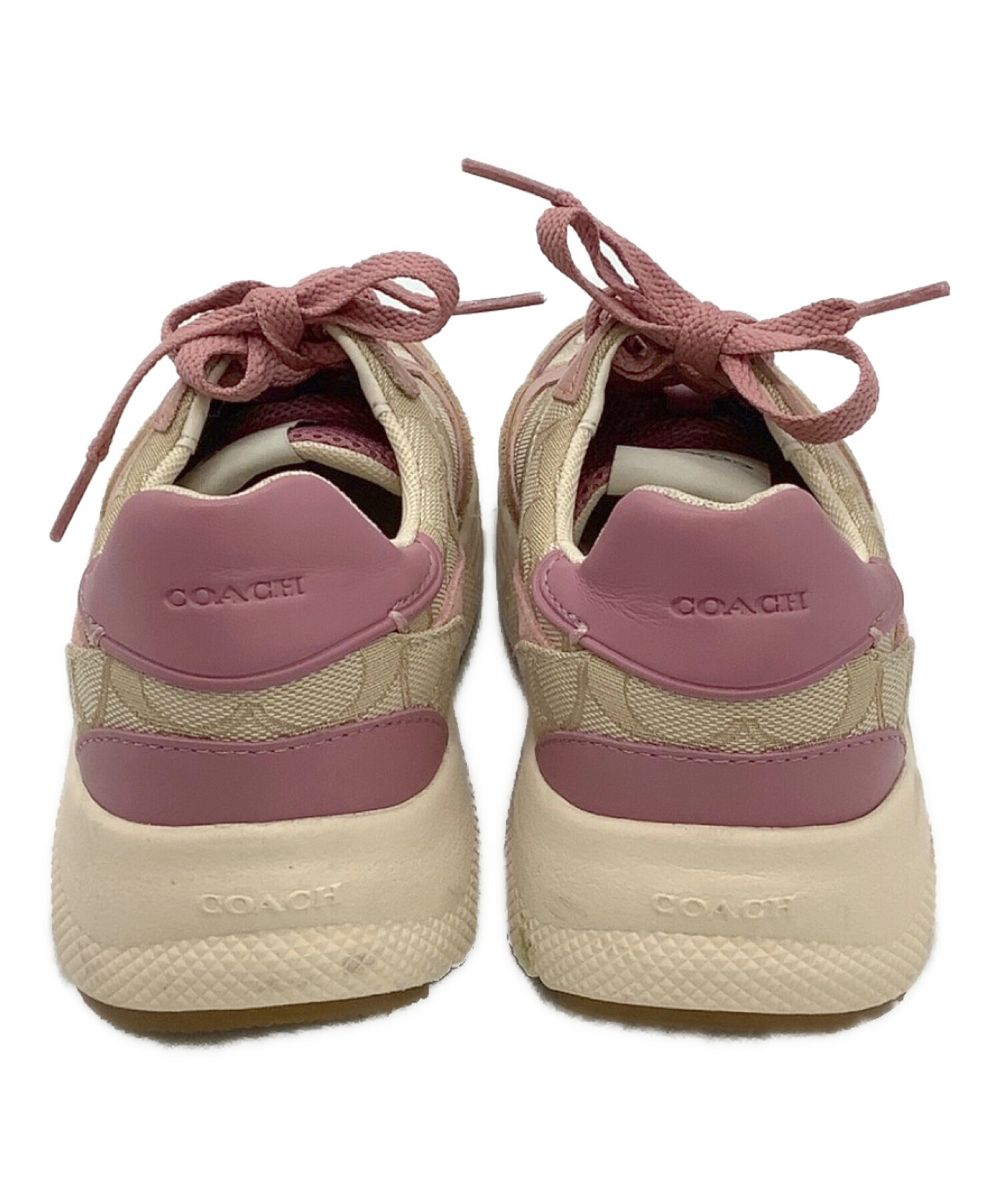 中古・古着通販】COACH (コーチ) テックランナー ベージュ×ピンク 