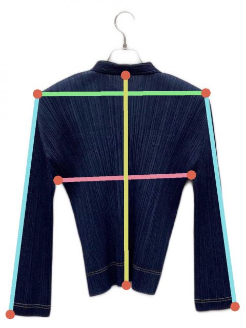 新品　デニムプリントプリーツジャケット　F 中古・古着通販】PLEATS PLEASE (プリーツプリーズ) デニムプリント