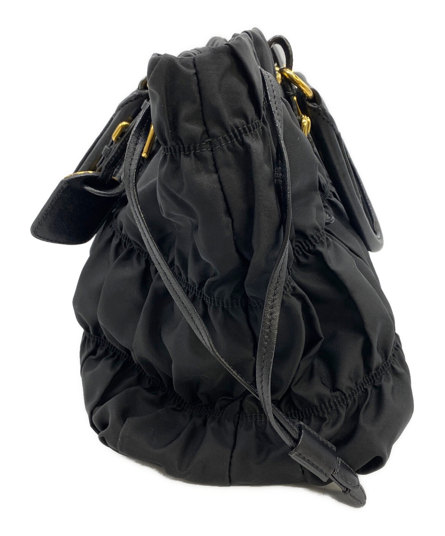 中古・古着通販】PRADA (プラダ) ナイロンギャザー2WAYバッグ ブラック