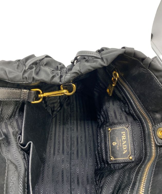 中古・古着通販】PRADA (プラダ) ナイロンギャザー2WAYバッグ ブラック