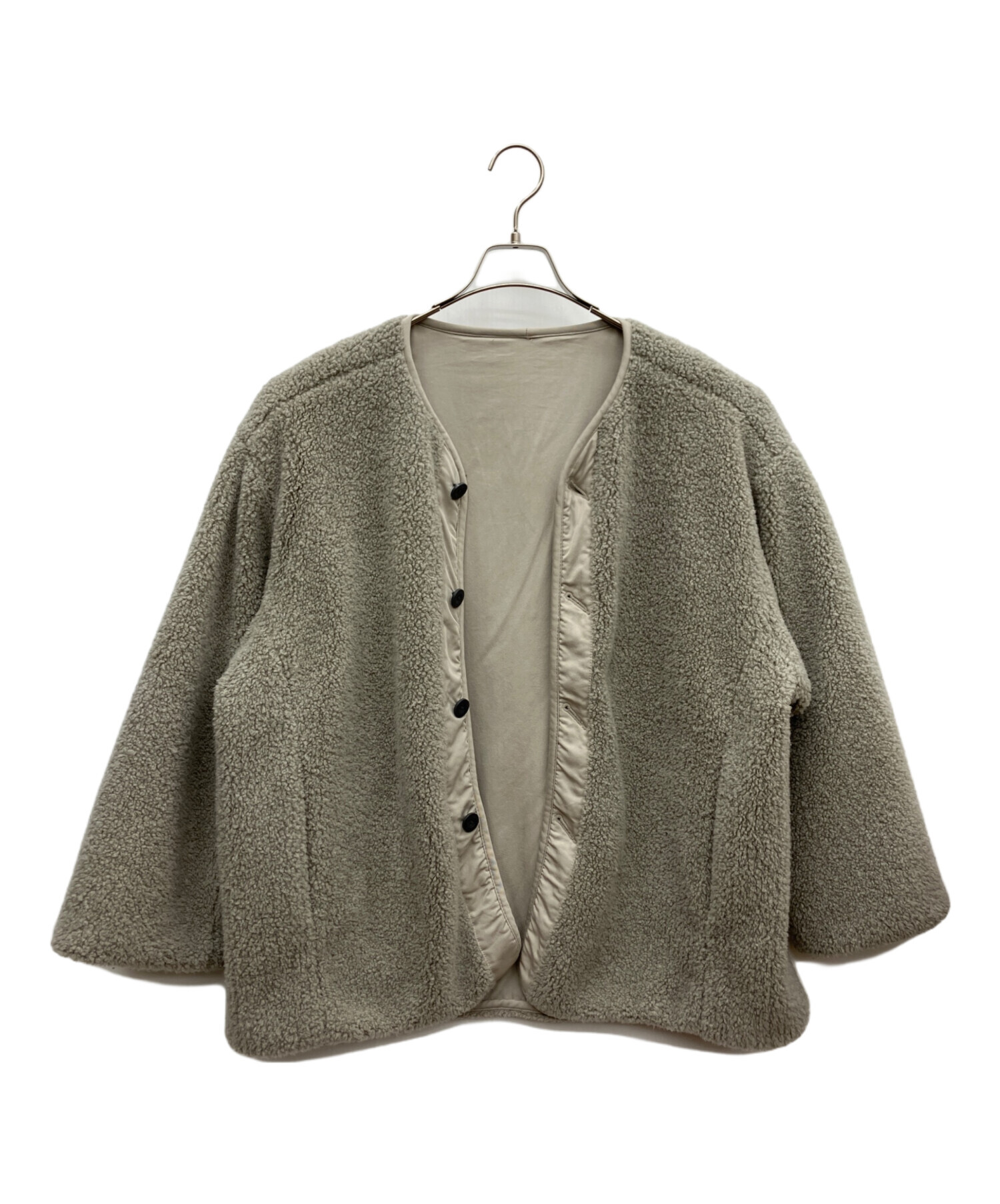 中古・古着通販】CLANE (クラネ) リバーシブルボアブルゾン グレー