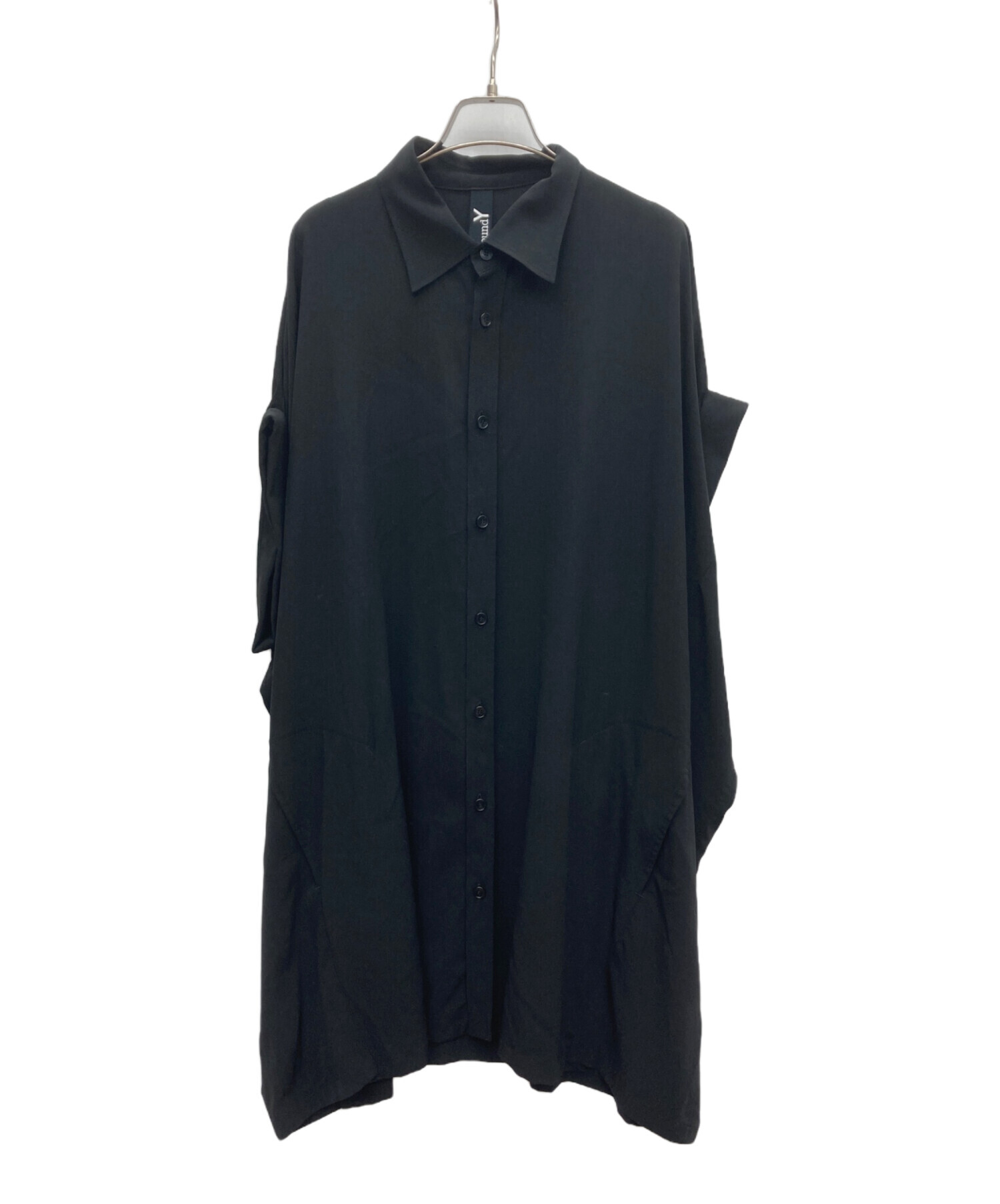 Ground Y ブラック ロングシャツ 中古・古着通販】GROUND Y (グラウンドワイ) ロングシャツ ブラック