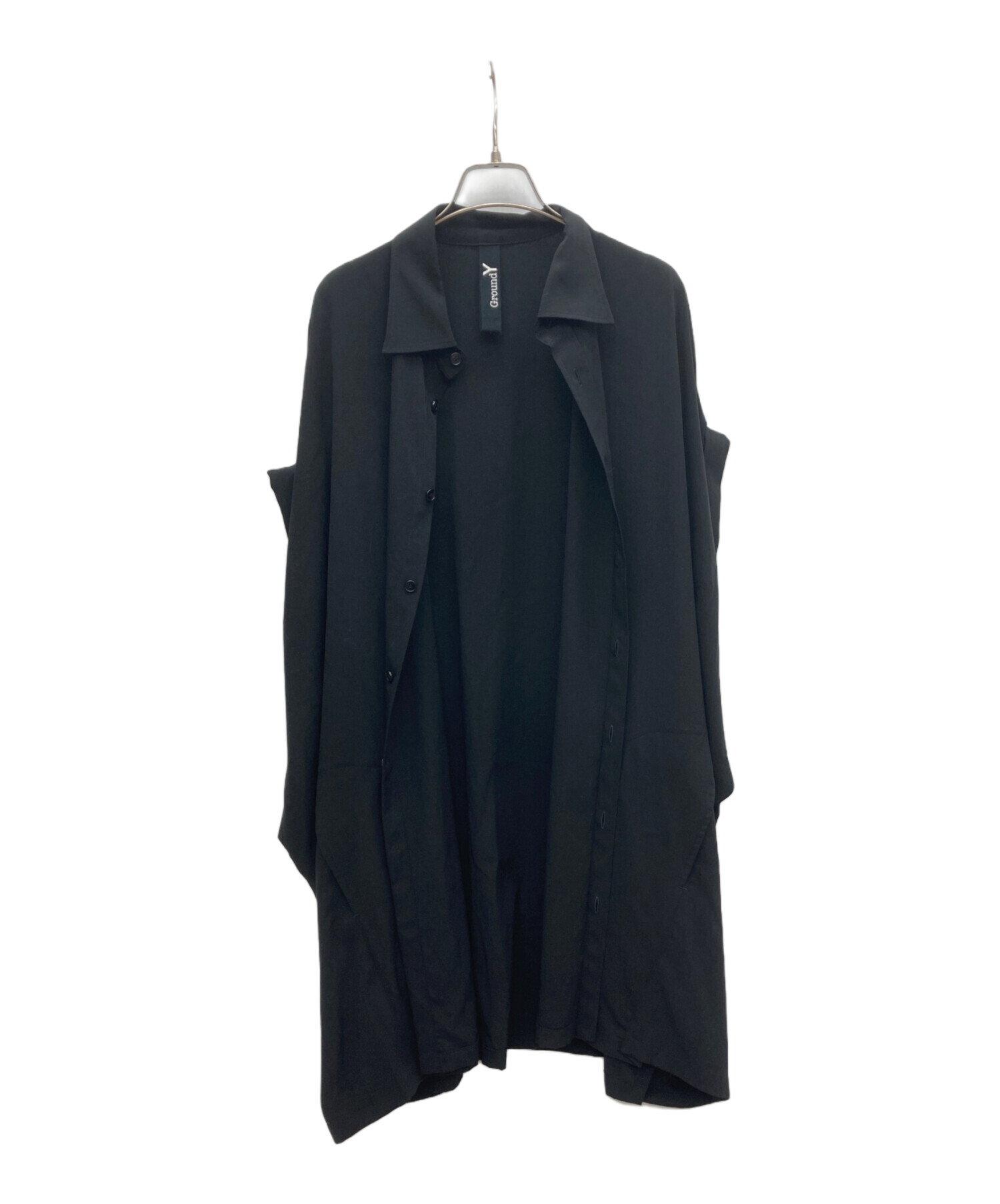 中古・古着通販】GROUND Y (グラウンドワイ) ロングシャツ ブラック