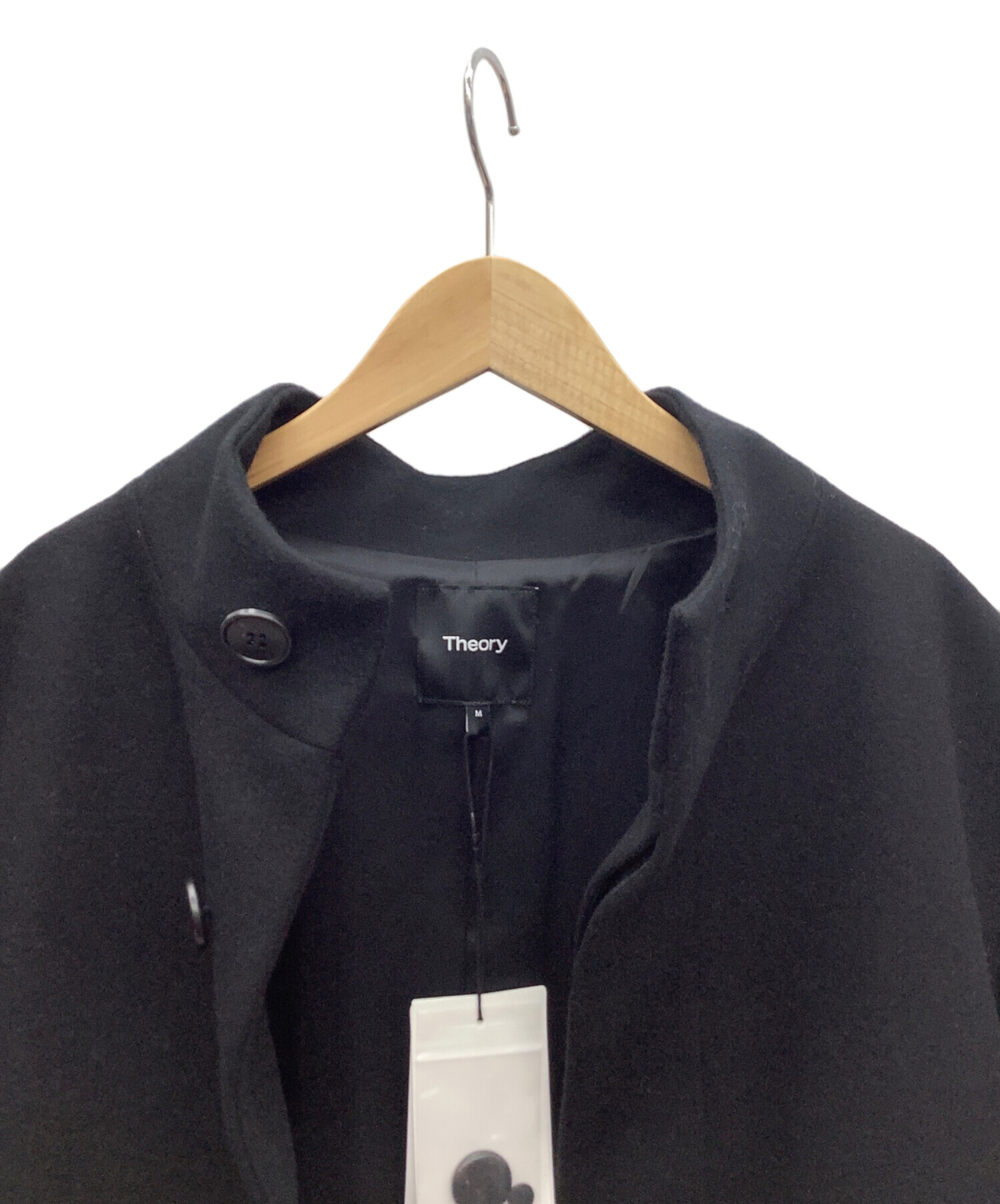 セオリー    theory  ラビットファーコート  サイズ2  ブラック 中古・古着通販】theory (セオリー) カシミヤ ウールホック