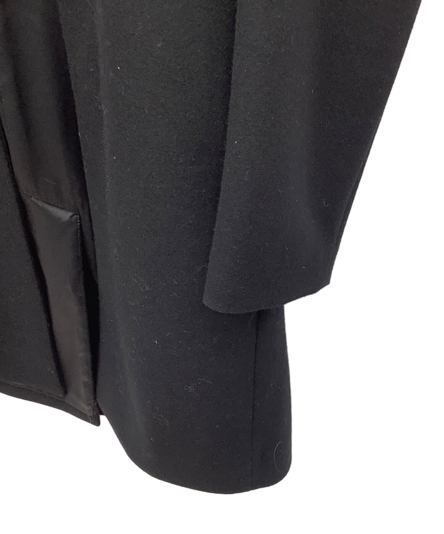 中古・古着通販】theory (セオリー) 比翼ウールコート ブラック サイズ