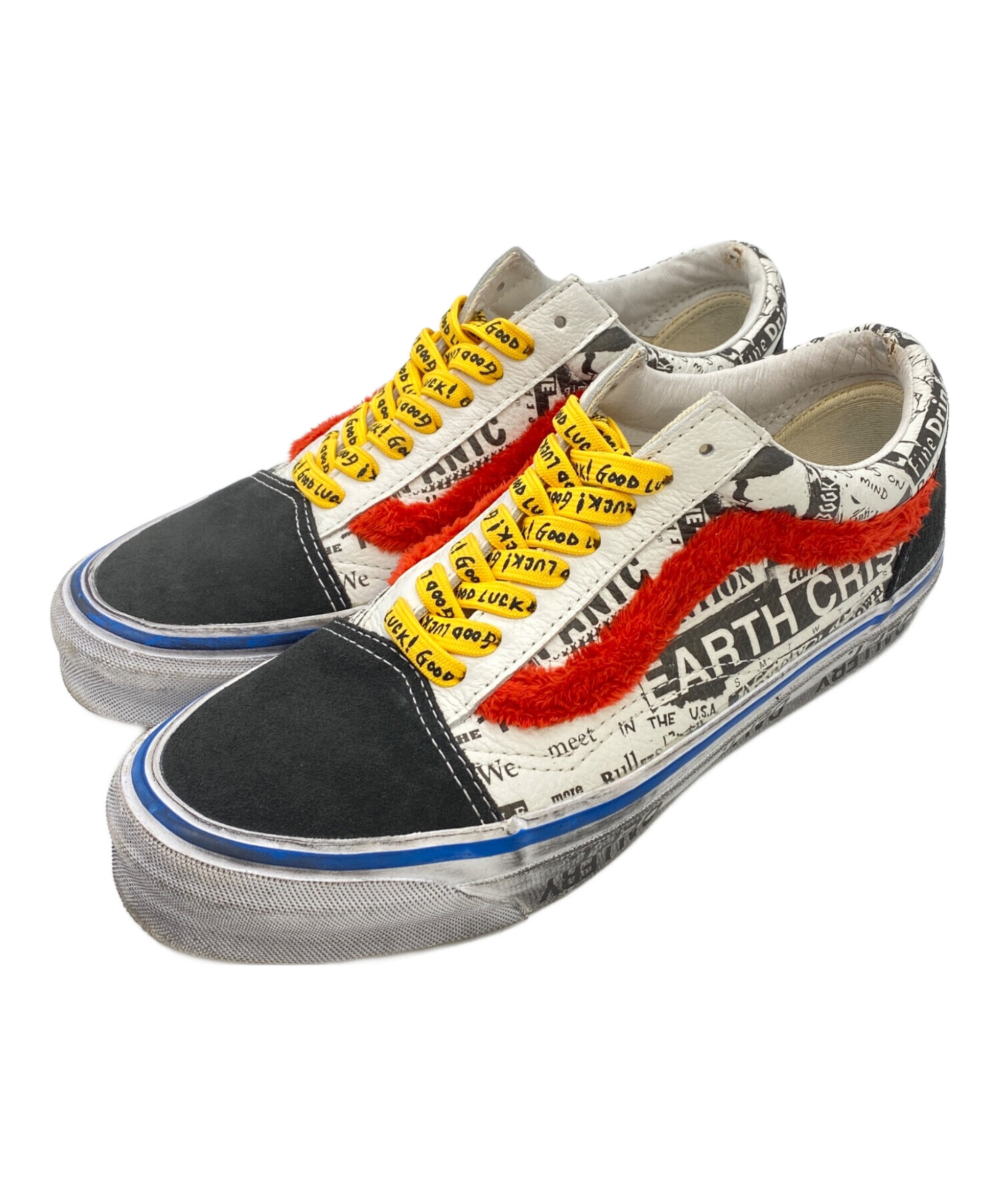 VANS ヴァンズ 23SS×GALLERY DEPT Old Skool Good Luck×ギャラリーデプト オールドスクール グッドラック ホワイト/レッド US9.5/27.5cm VN0A4P3XBMW 中古・古着通販】VANS (バンズ) GALLERY DEPT (ギャラリー デプト) Old